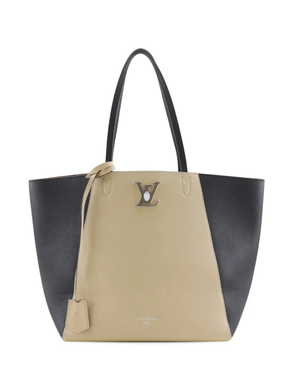 2017 Bicolor Calfskin LockMe Cabas tote bag