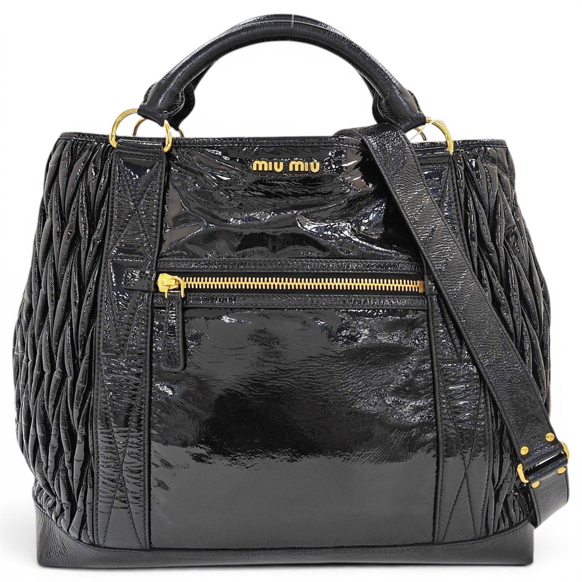 Patent leather handbag