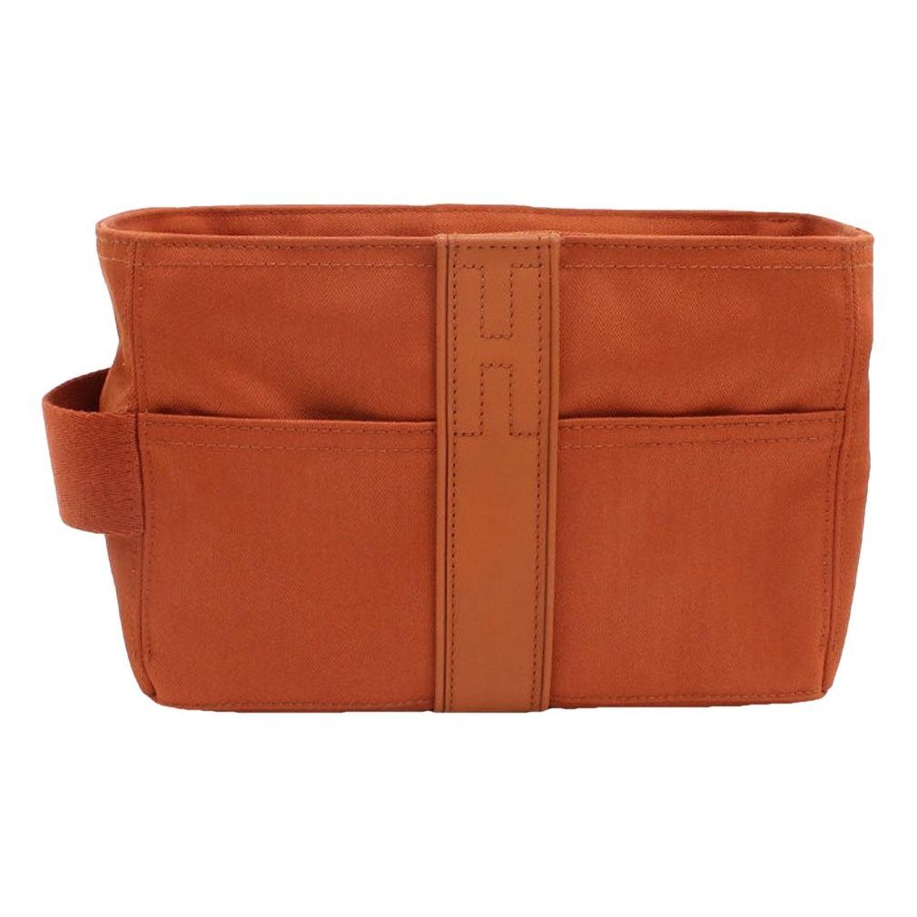 Hermes Acapulco Handbag Orange Toile Chevron