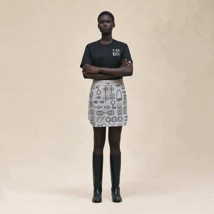 Gris Byzantin "Cahier Du Colporteur" Miniskirt