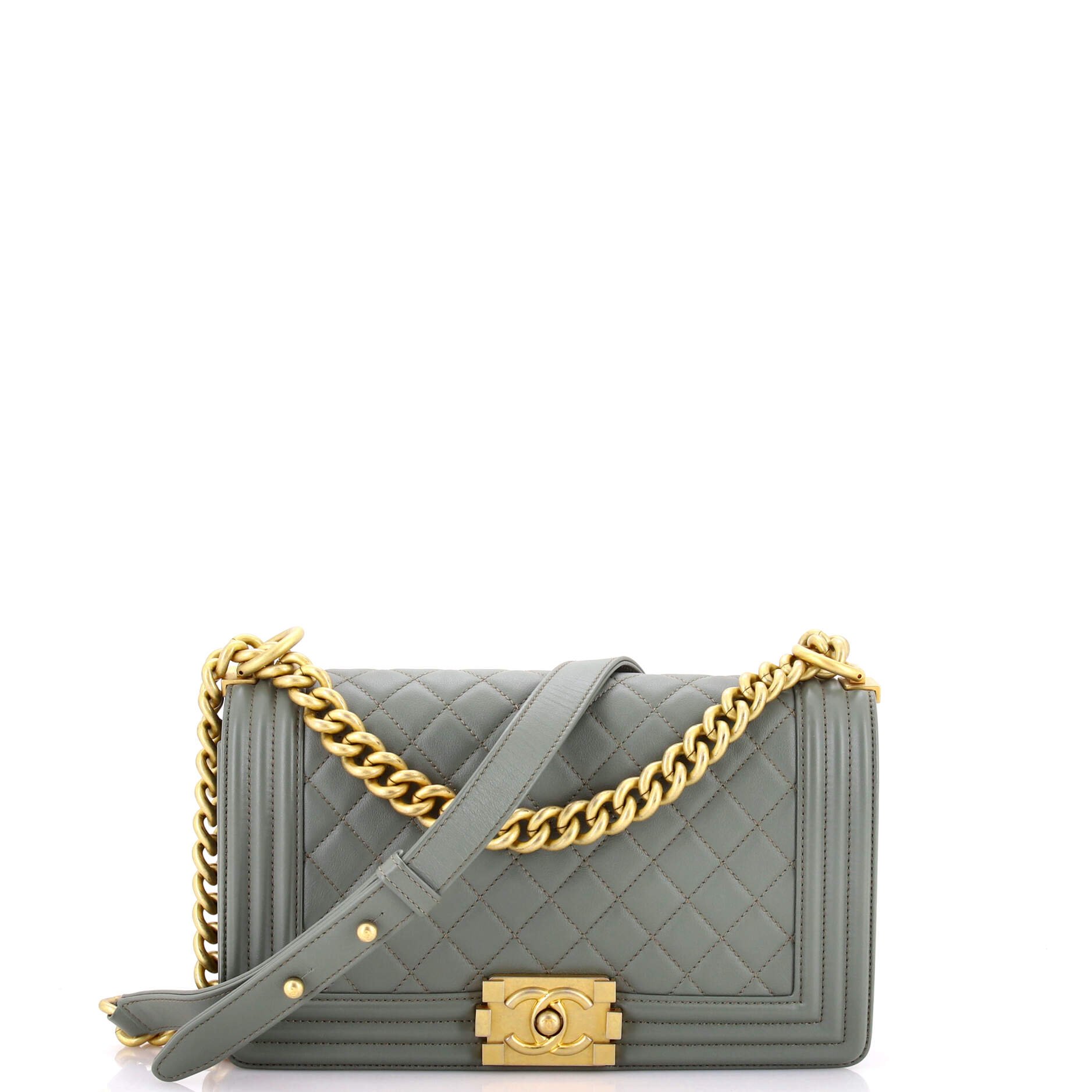 Boy Flap Bag Quilted Calfskin Old Medium