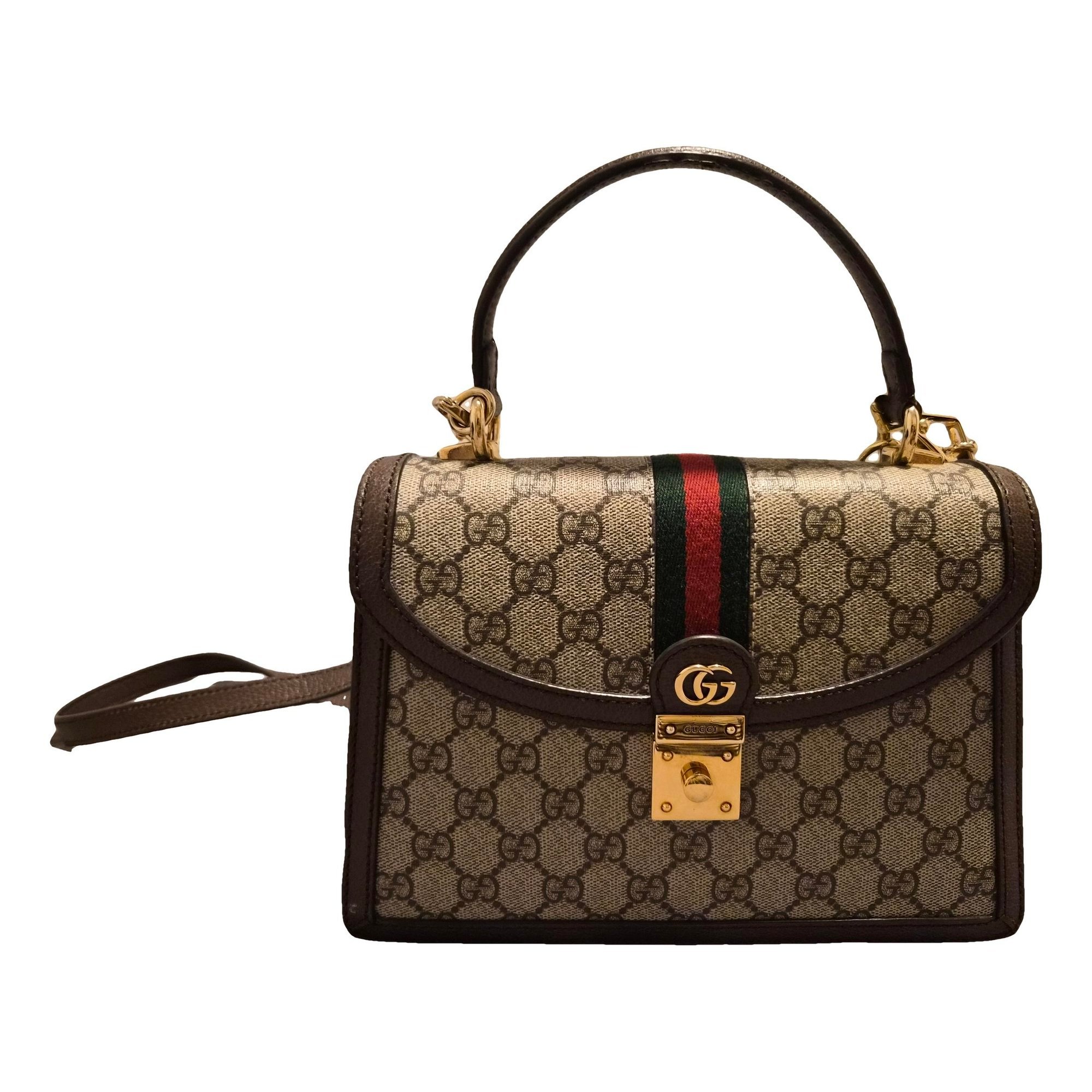 Ophidia Top Handle leather bag