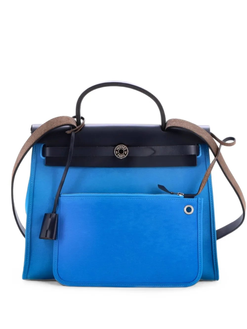 Herbag Zip Leather and Toile 31 shoulder bag