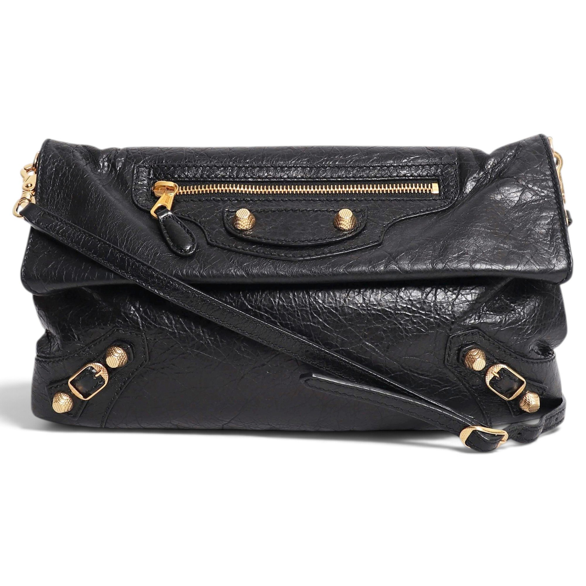 Hardware leather crossbody bag