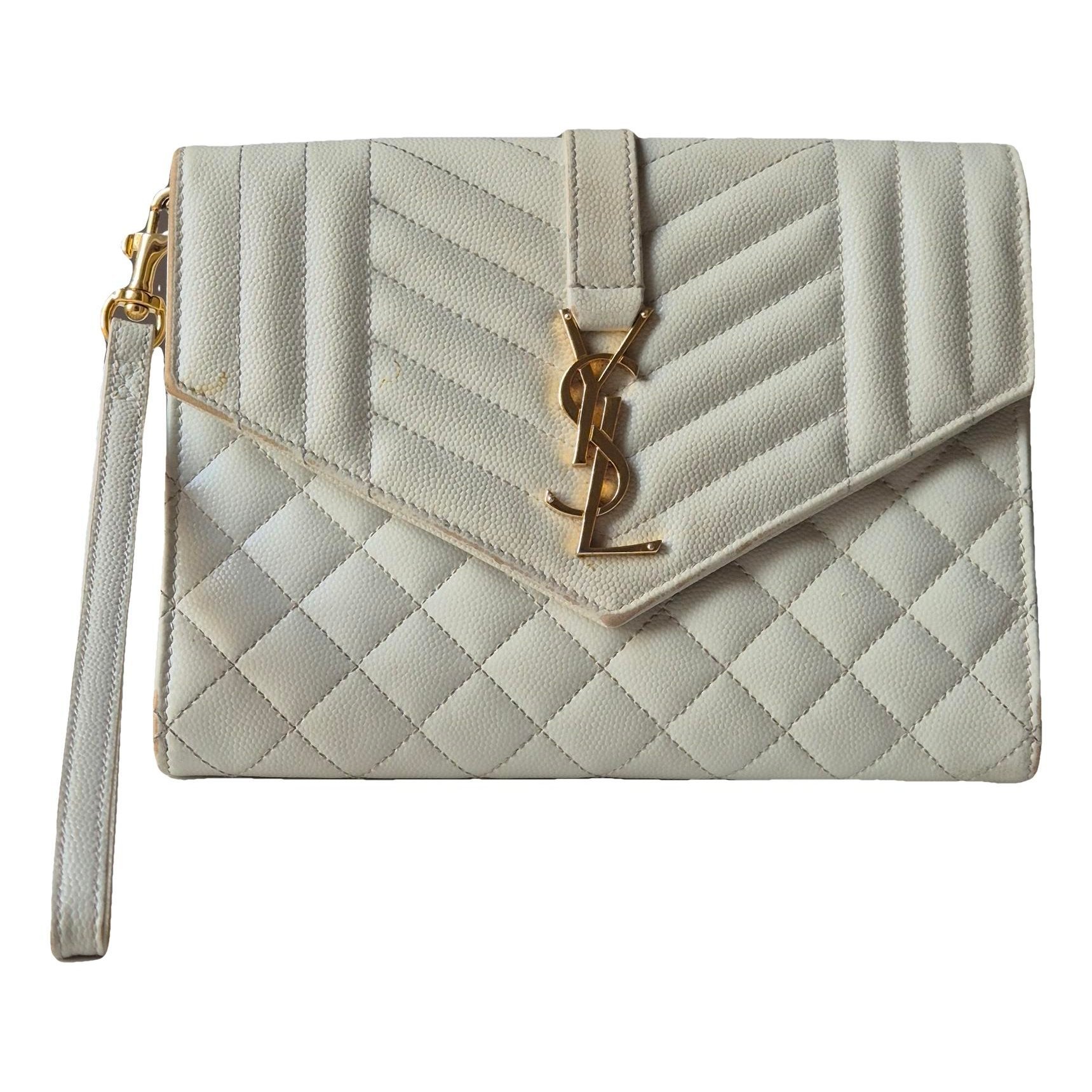 Leather clutch bag