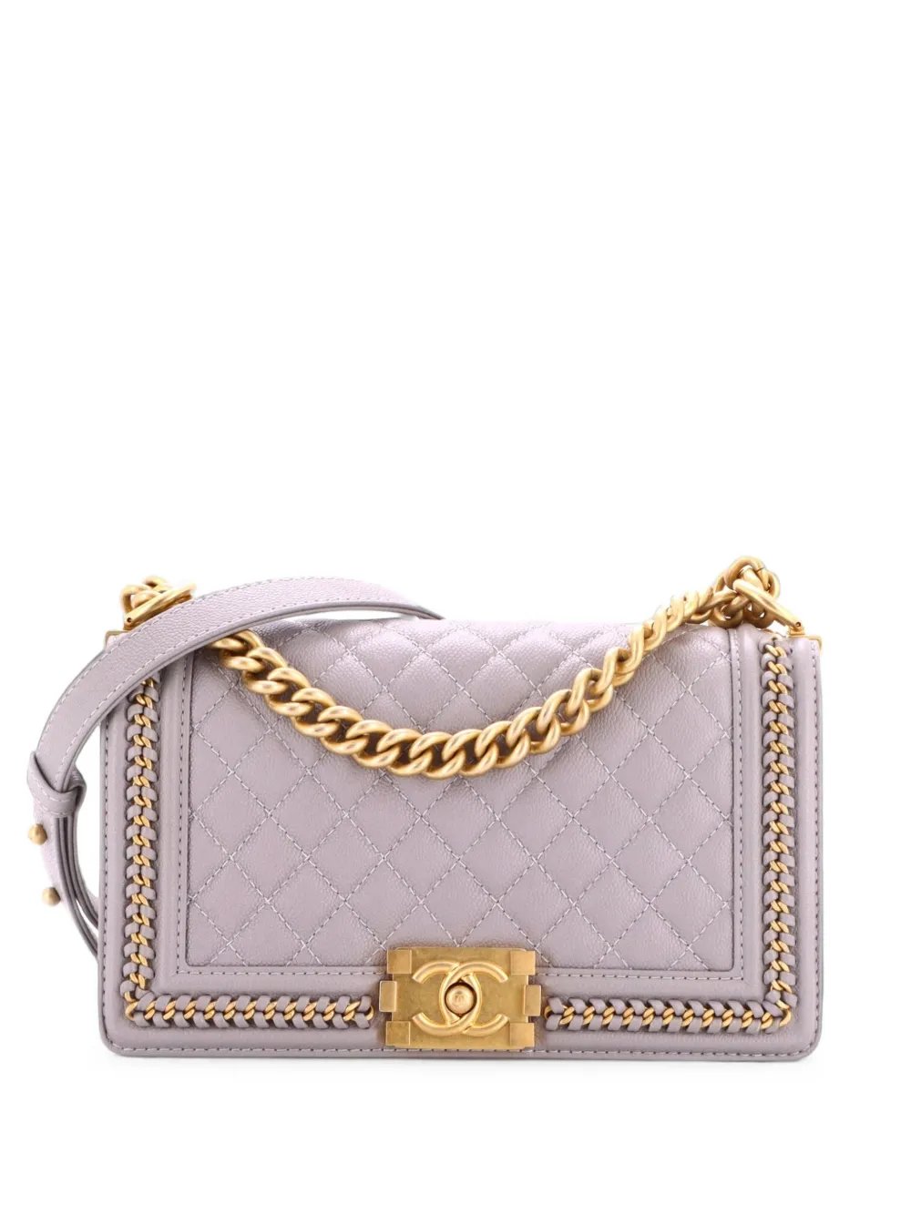 Boy Flap Bag Quilted Caviar with Whipstitch Chain Detail Old Medium crossbody bag