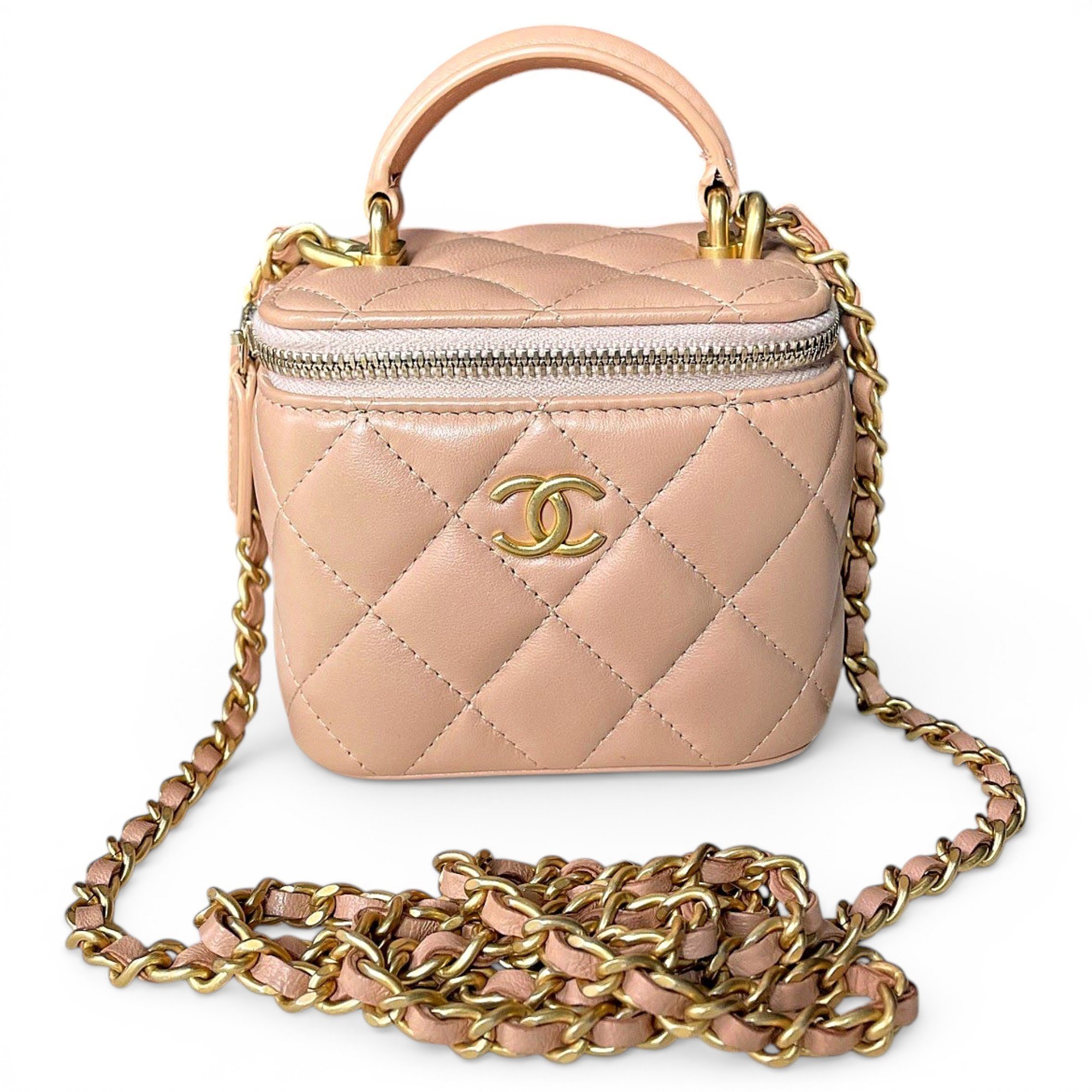 Vanity leather handbag