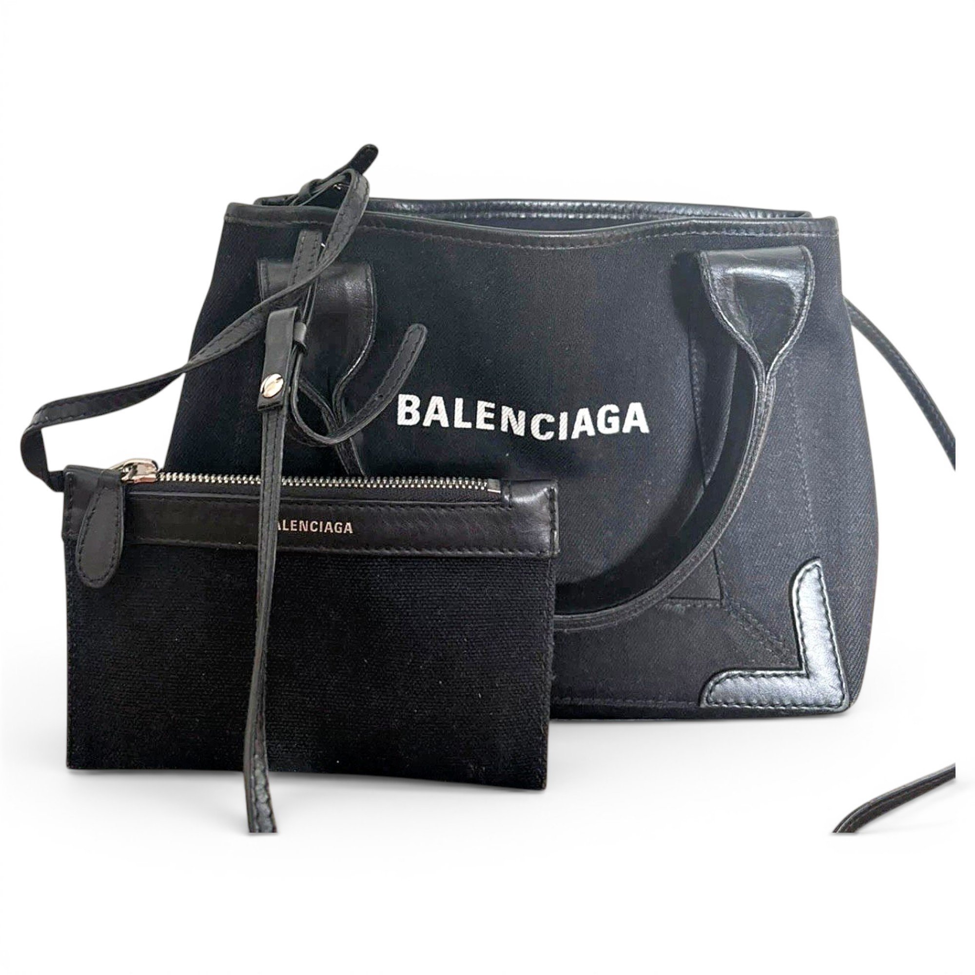 Navy cabas handbag
