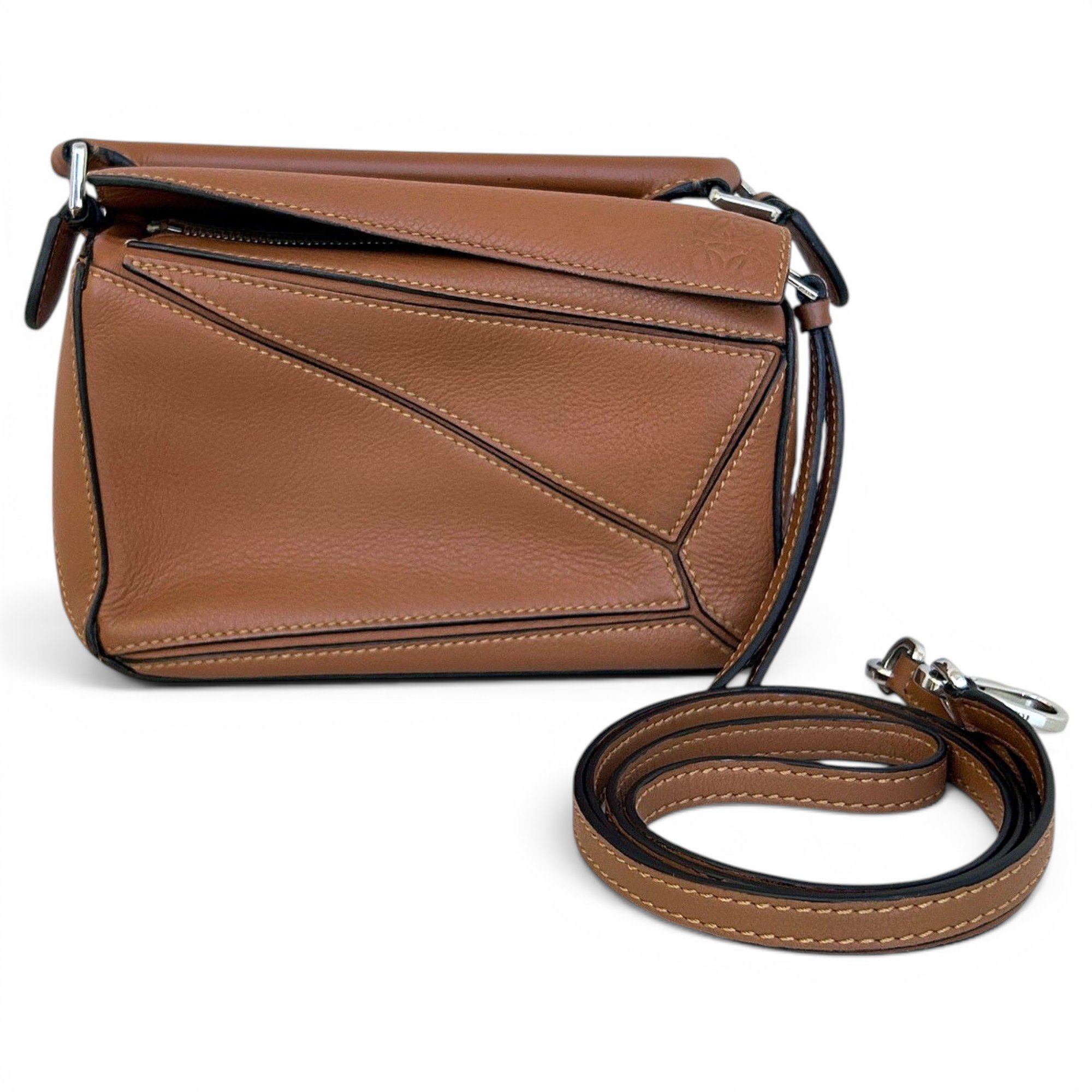 Puzzle leather handbag