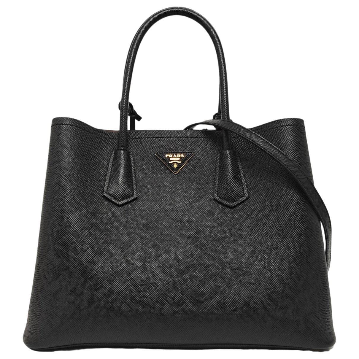 Double leather handbag