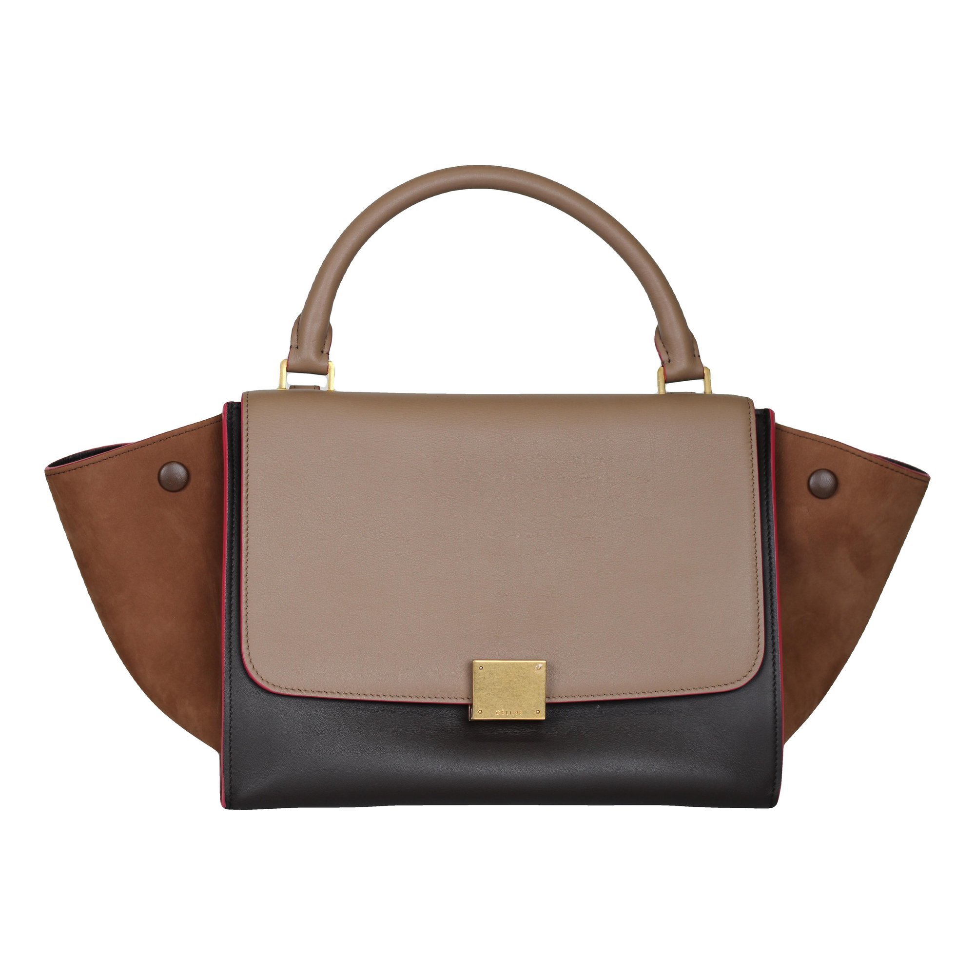 Trapèze leather handbag