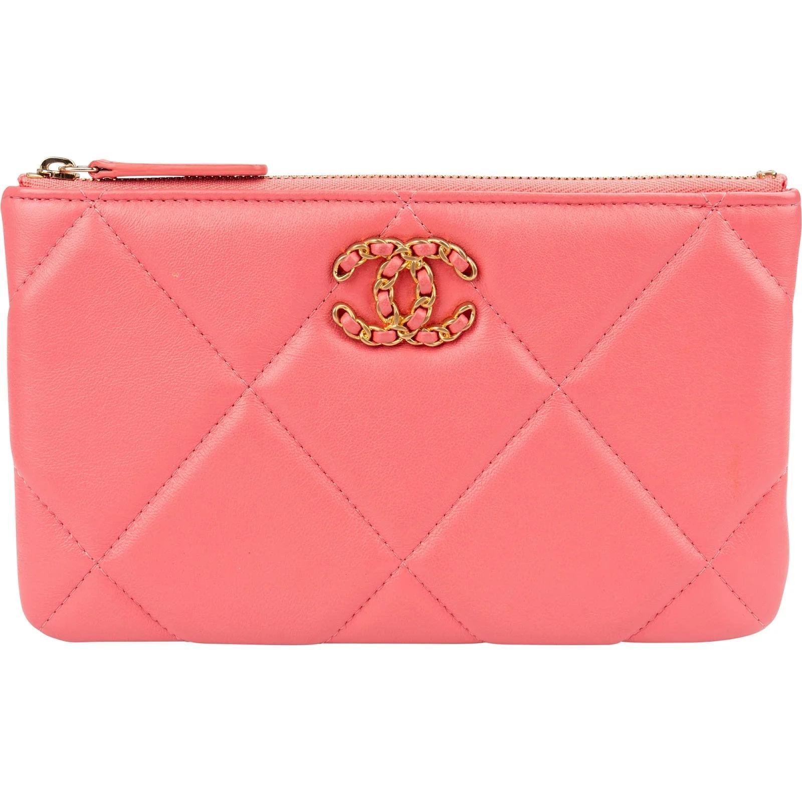Chanel 19 leather clutch bag