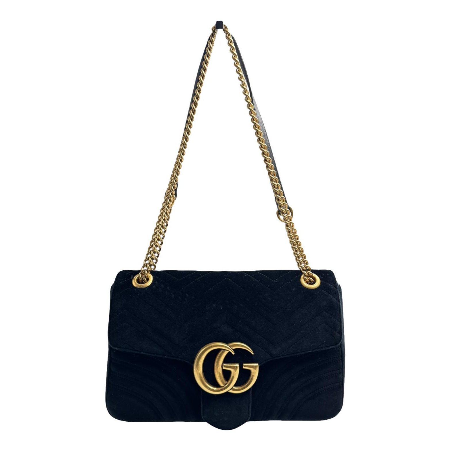 GG Marmont Chain Flap velvet crossbody bag