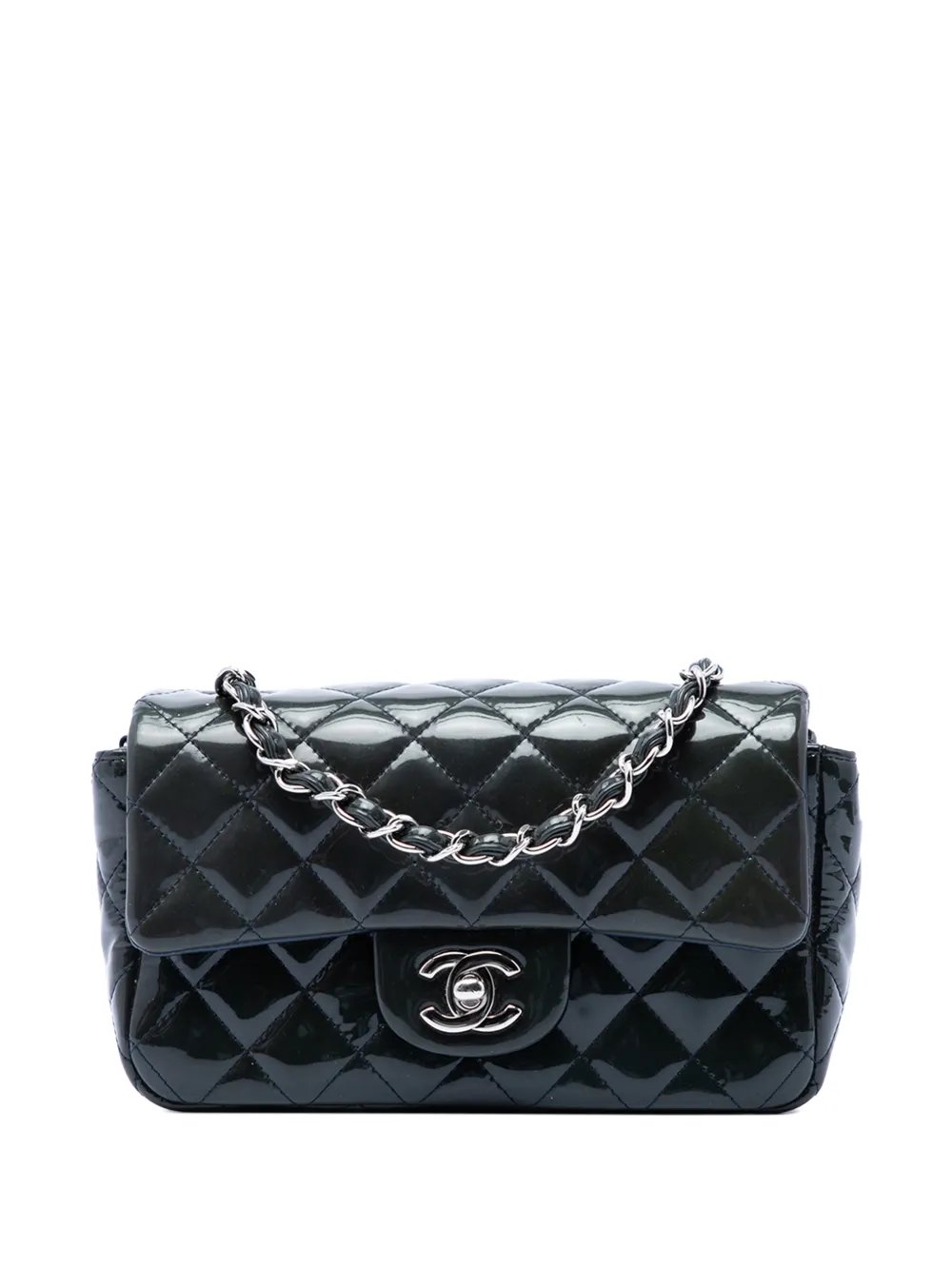 2014-2015 Mini Rectangular Classic Patent Single Flap crossbody bag