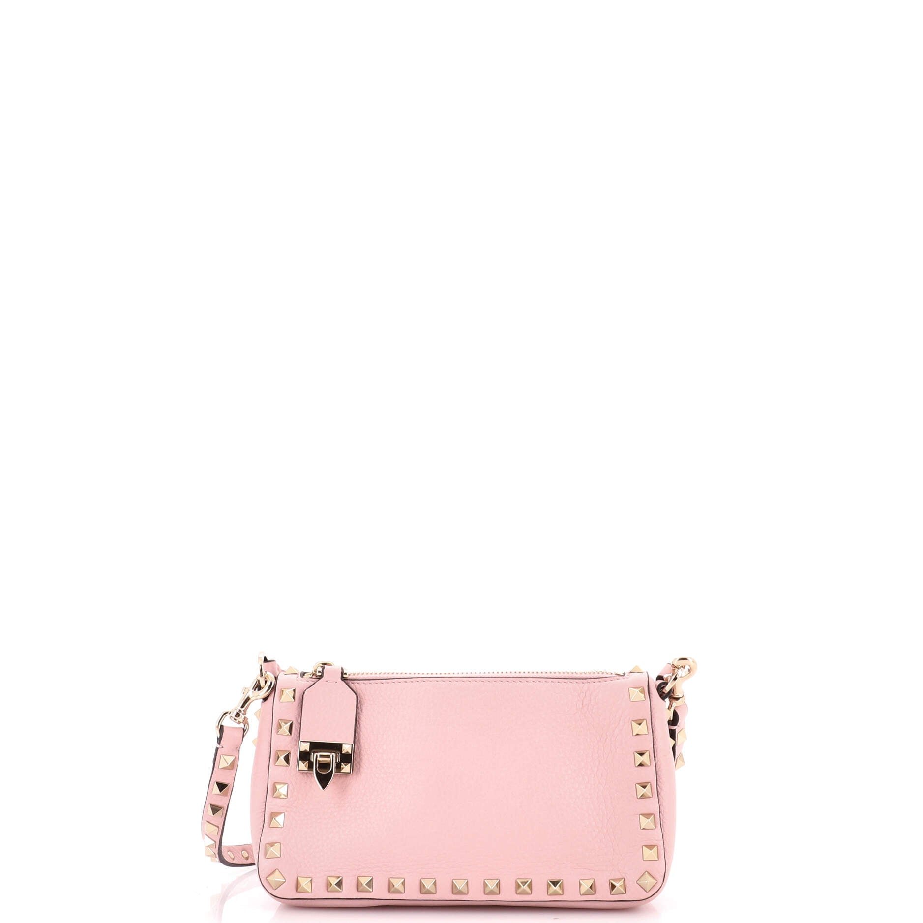 Rockstud Zip Pochette Shoulder Bag Leather Small
