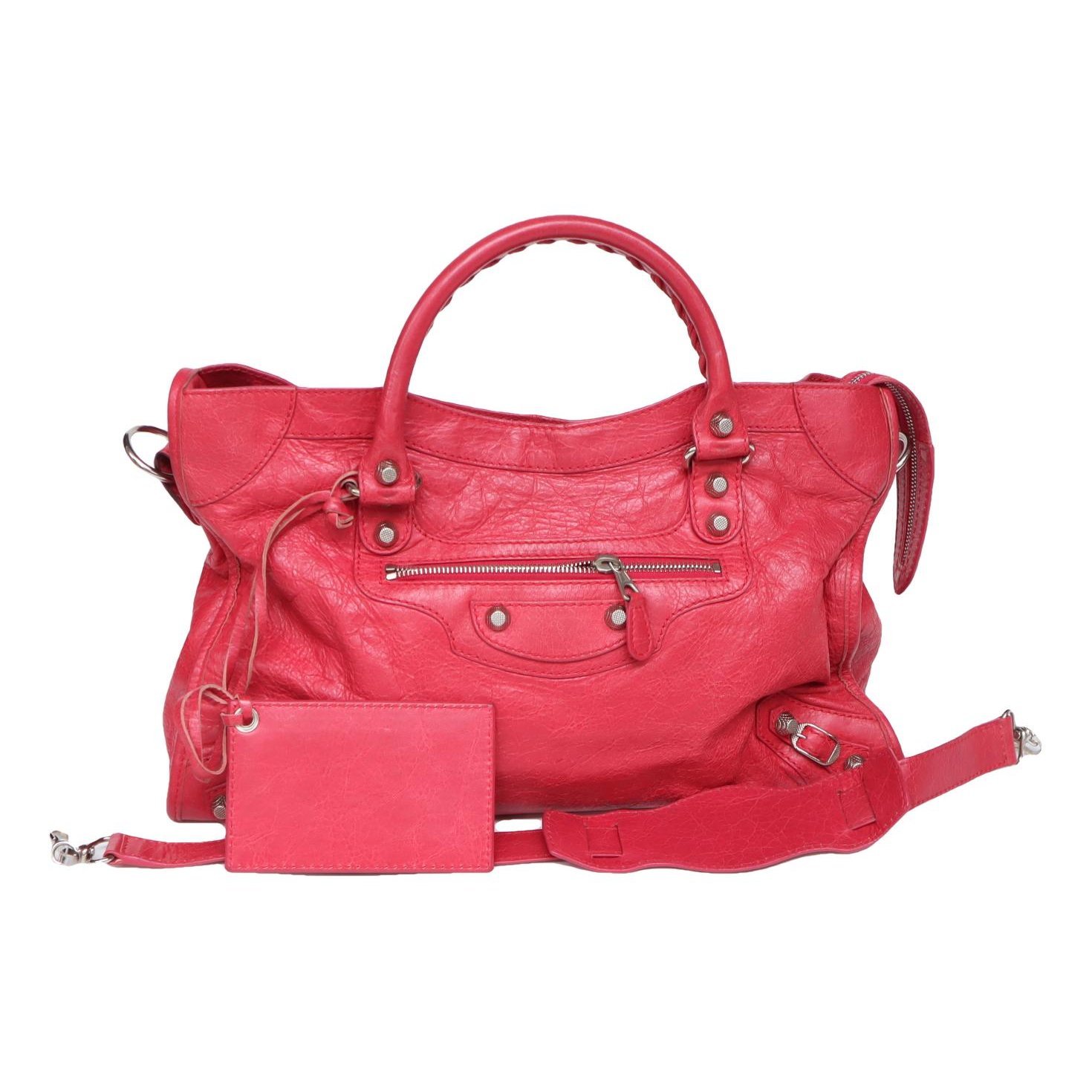 City leather handbag