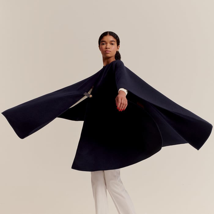 Cold Colors Wool and Linen Cape