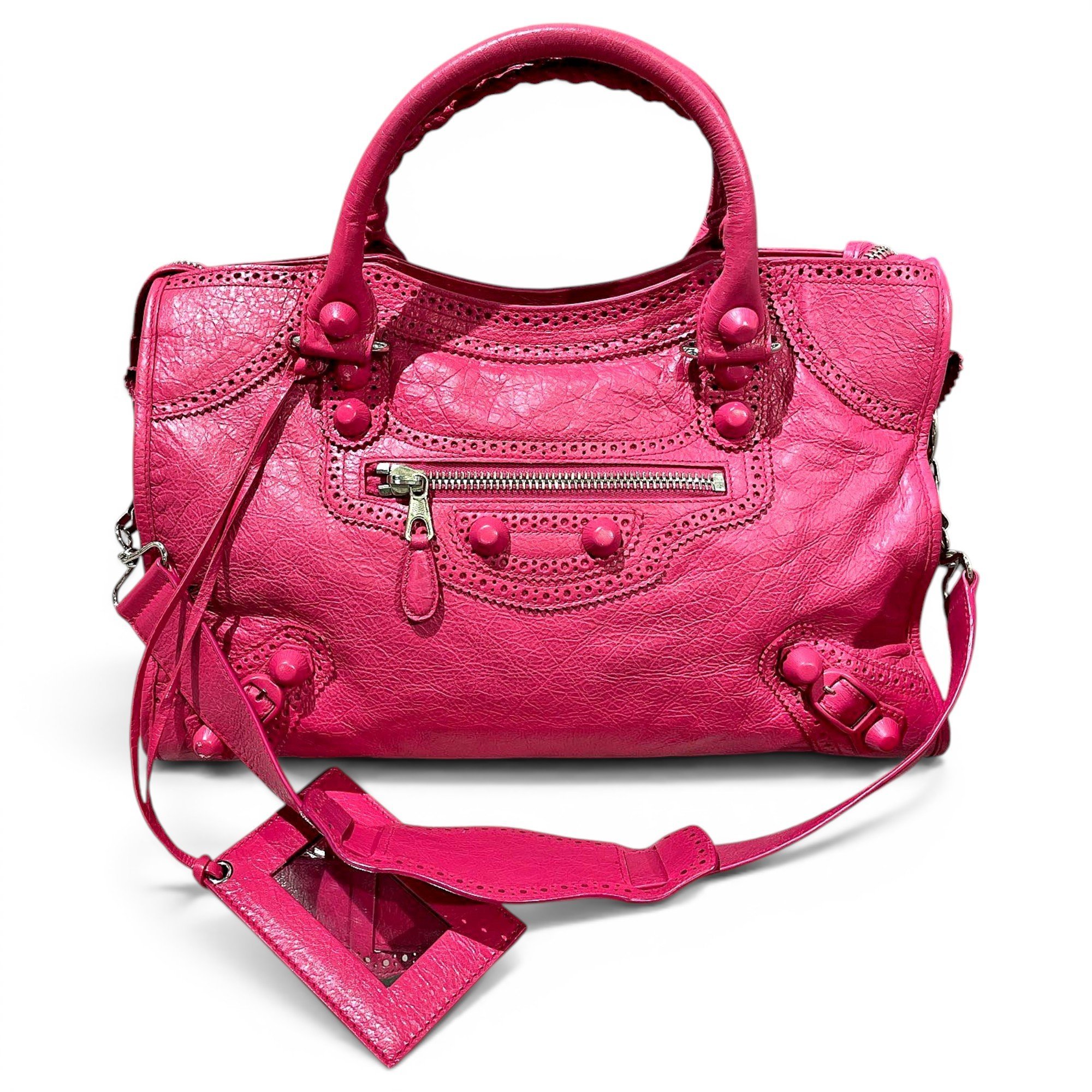 City leather handbag