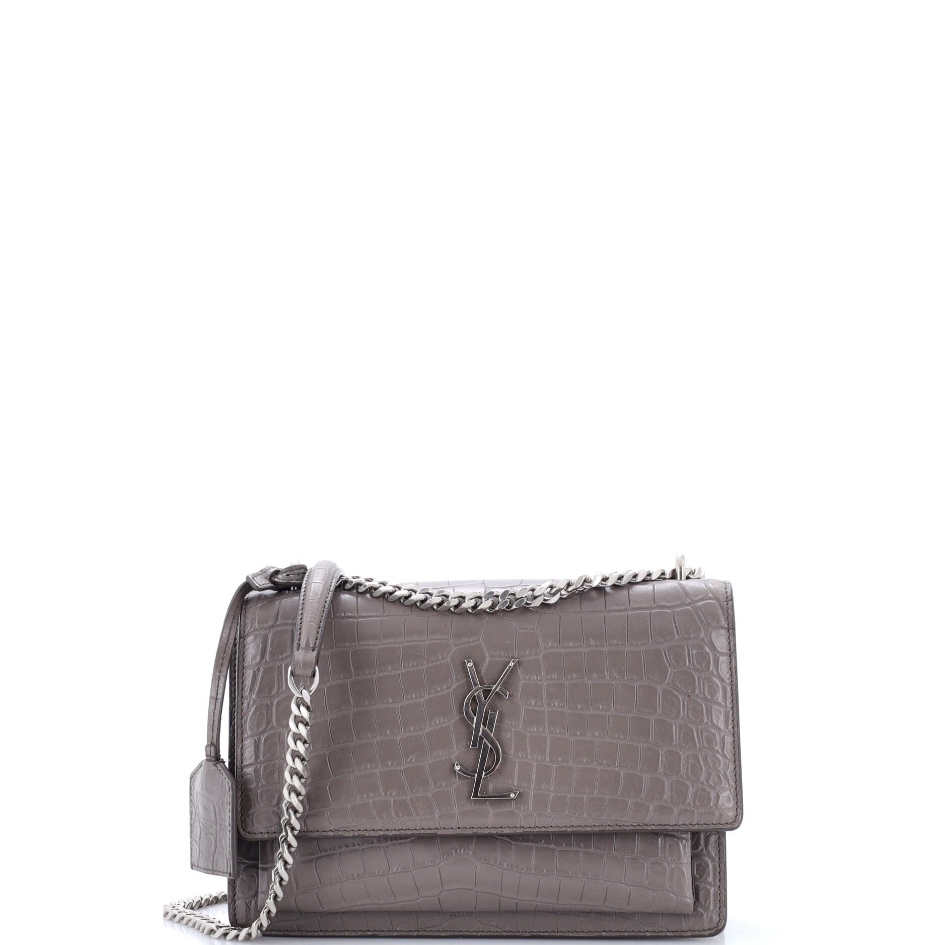 Sunset Crossbody Bag Crocodile Embossed Leather Medium