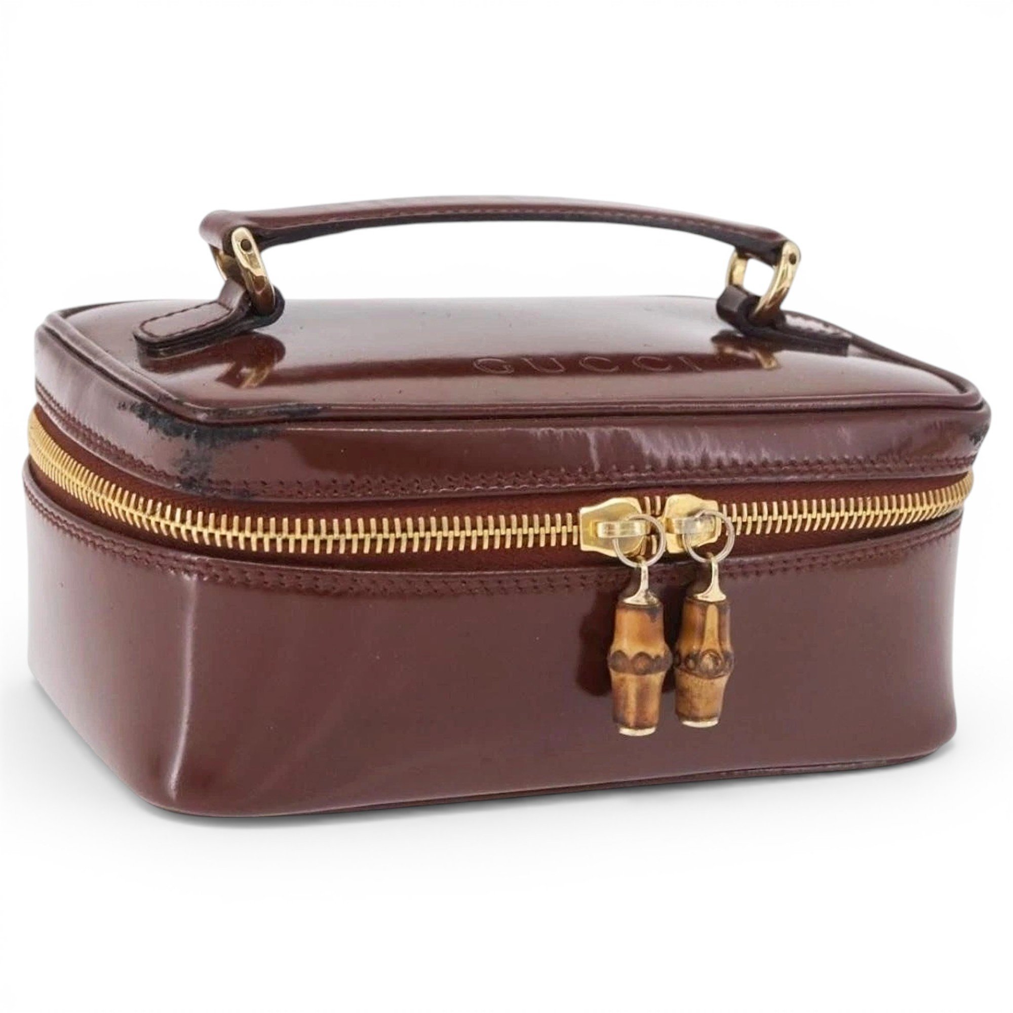 Patent leather handbag