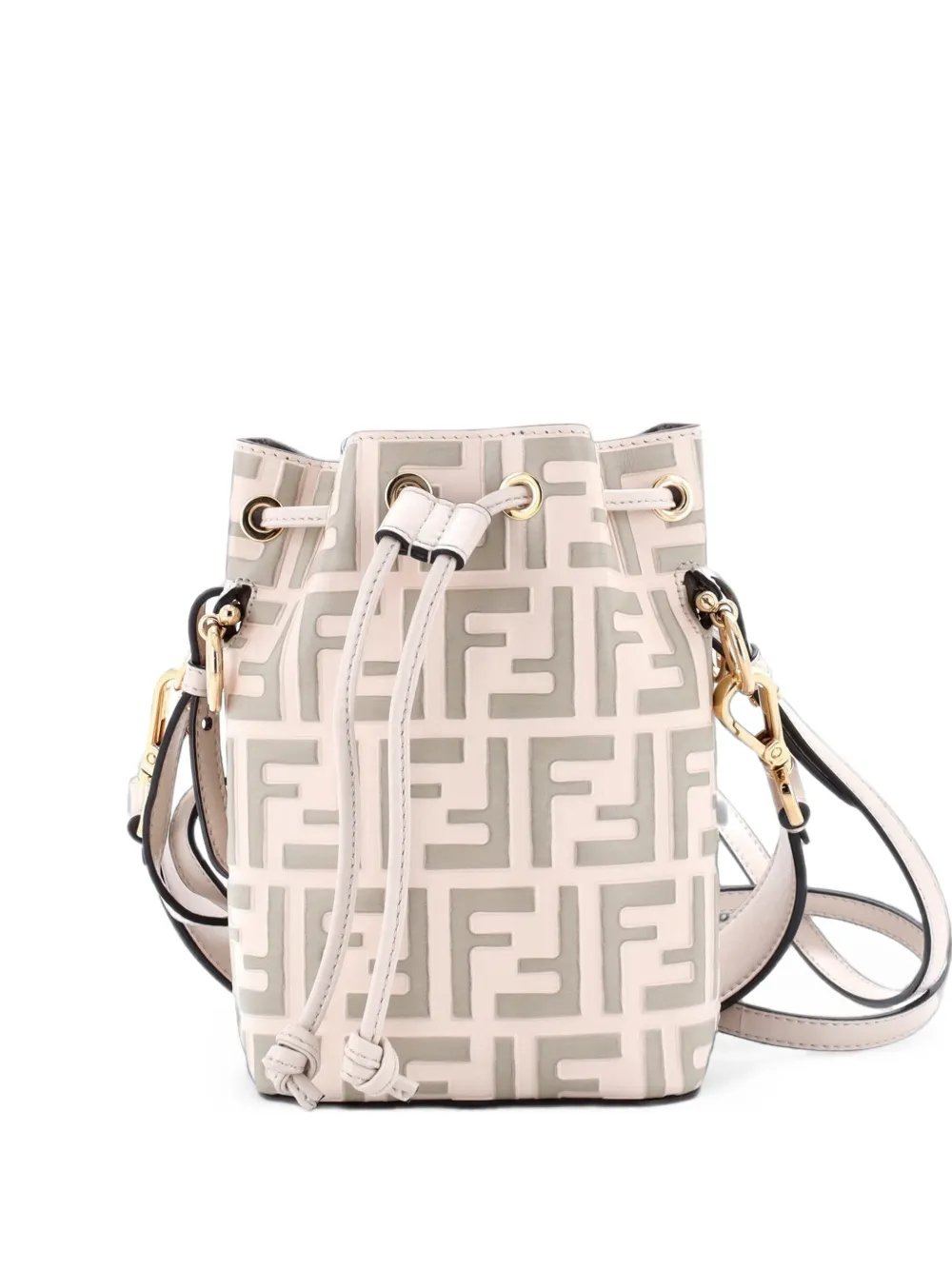 Fendi Mon Tresor Zucca Embossed Leather Mini bucket bag