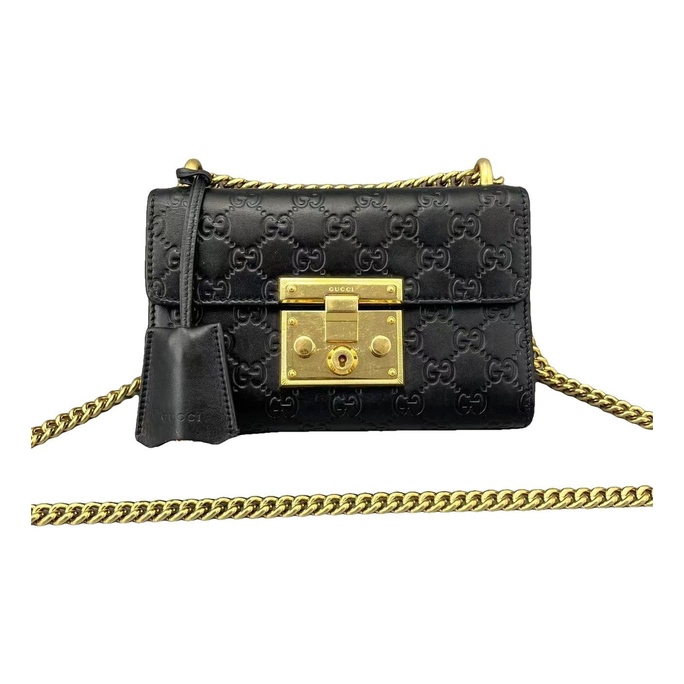 Padlock leather crossbody bag
