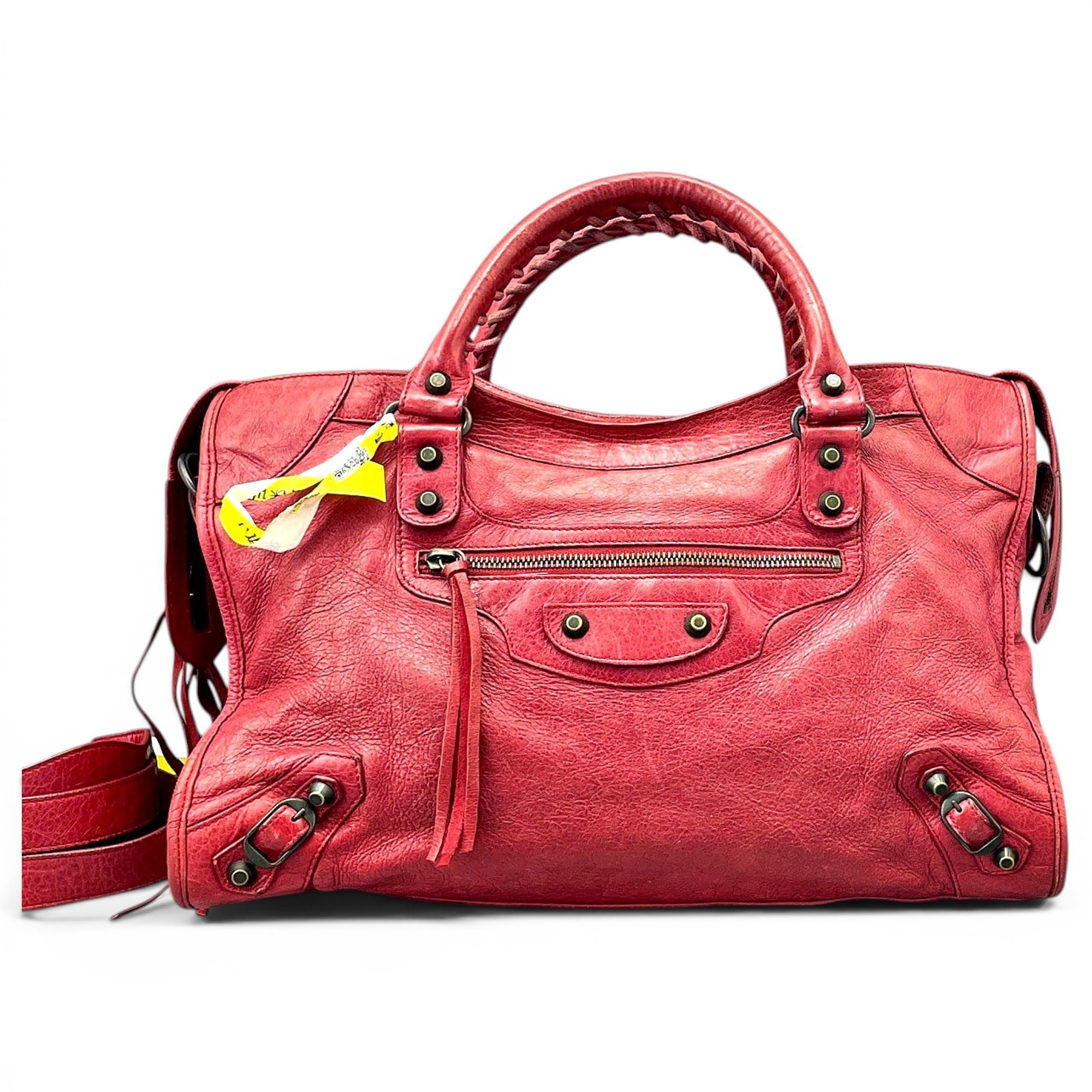 City leather handbag