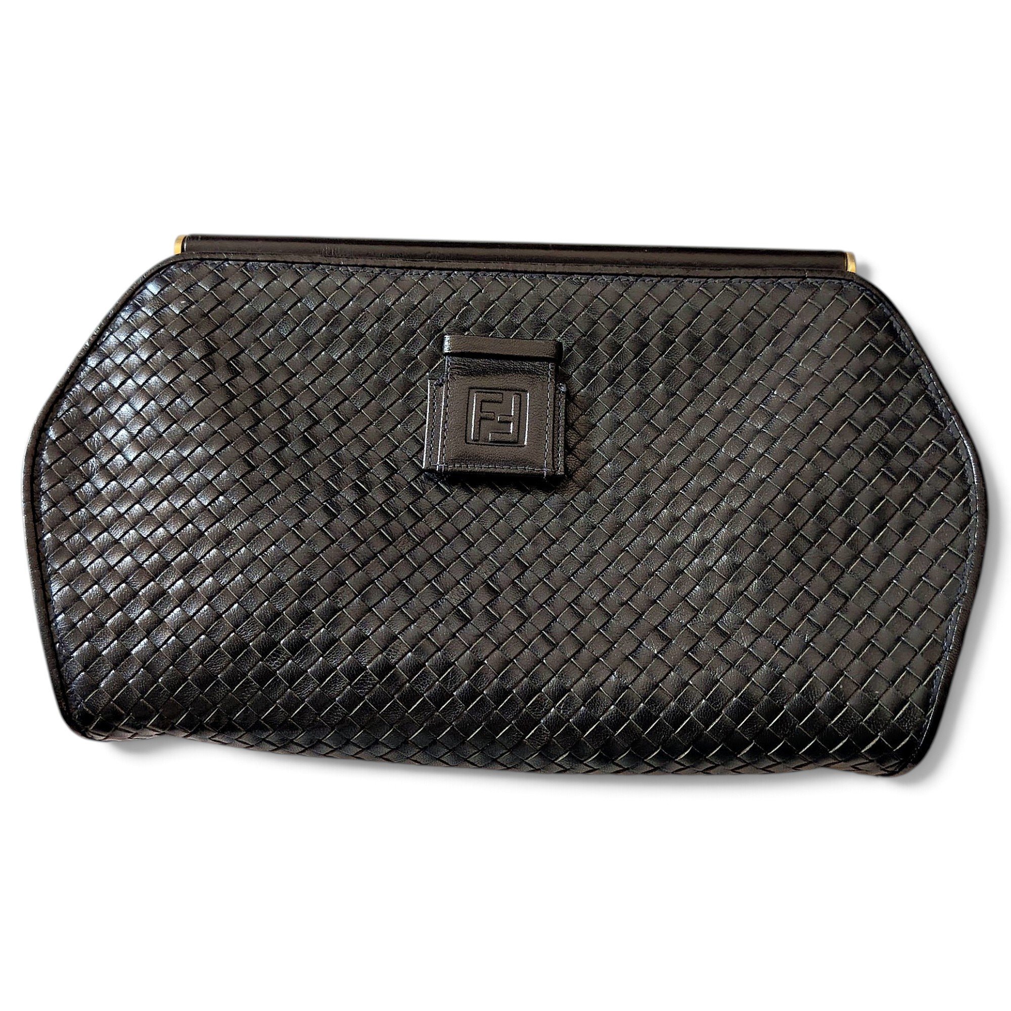 Leather clutch bag