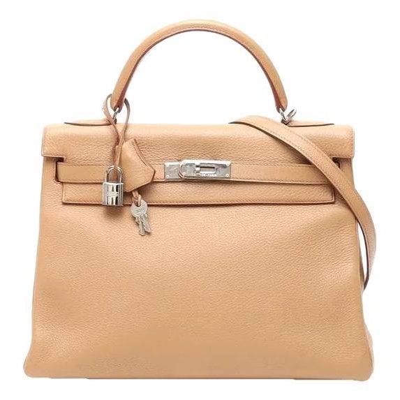 Hermes Kelly 32 Handbag Beige Clemence Leather
