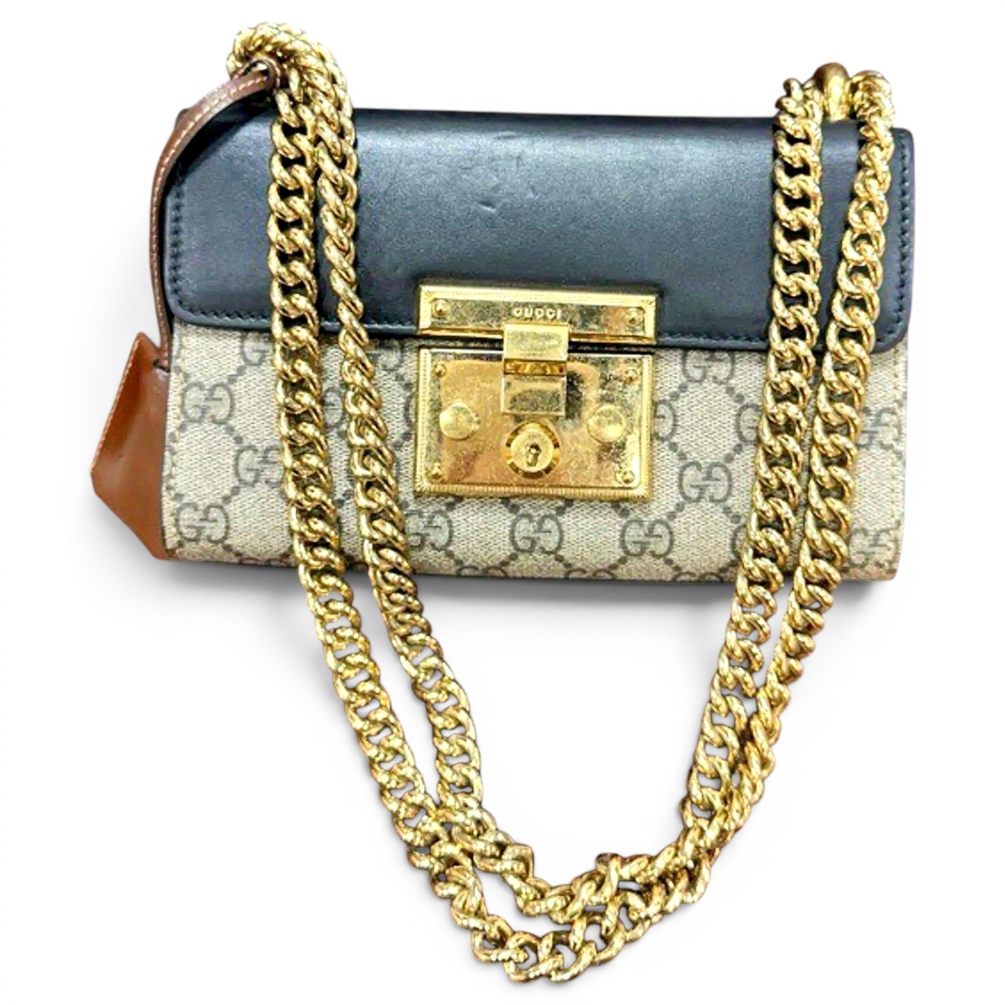 Padlock vinyl handbag