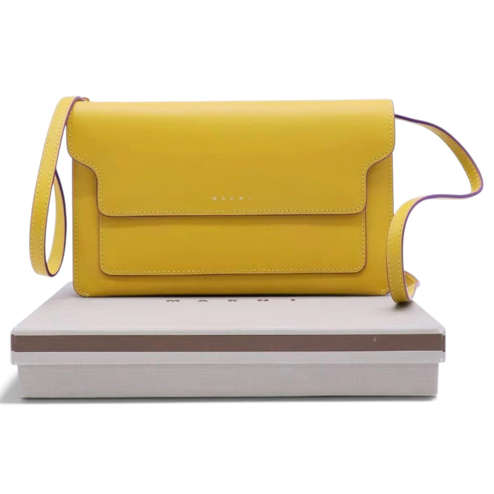 Marni Trunk leather crossbody bag