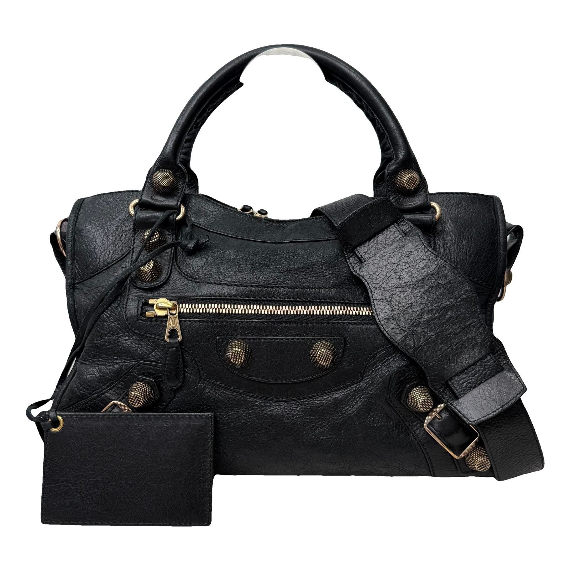 City leather handbag