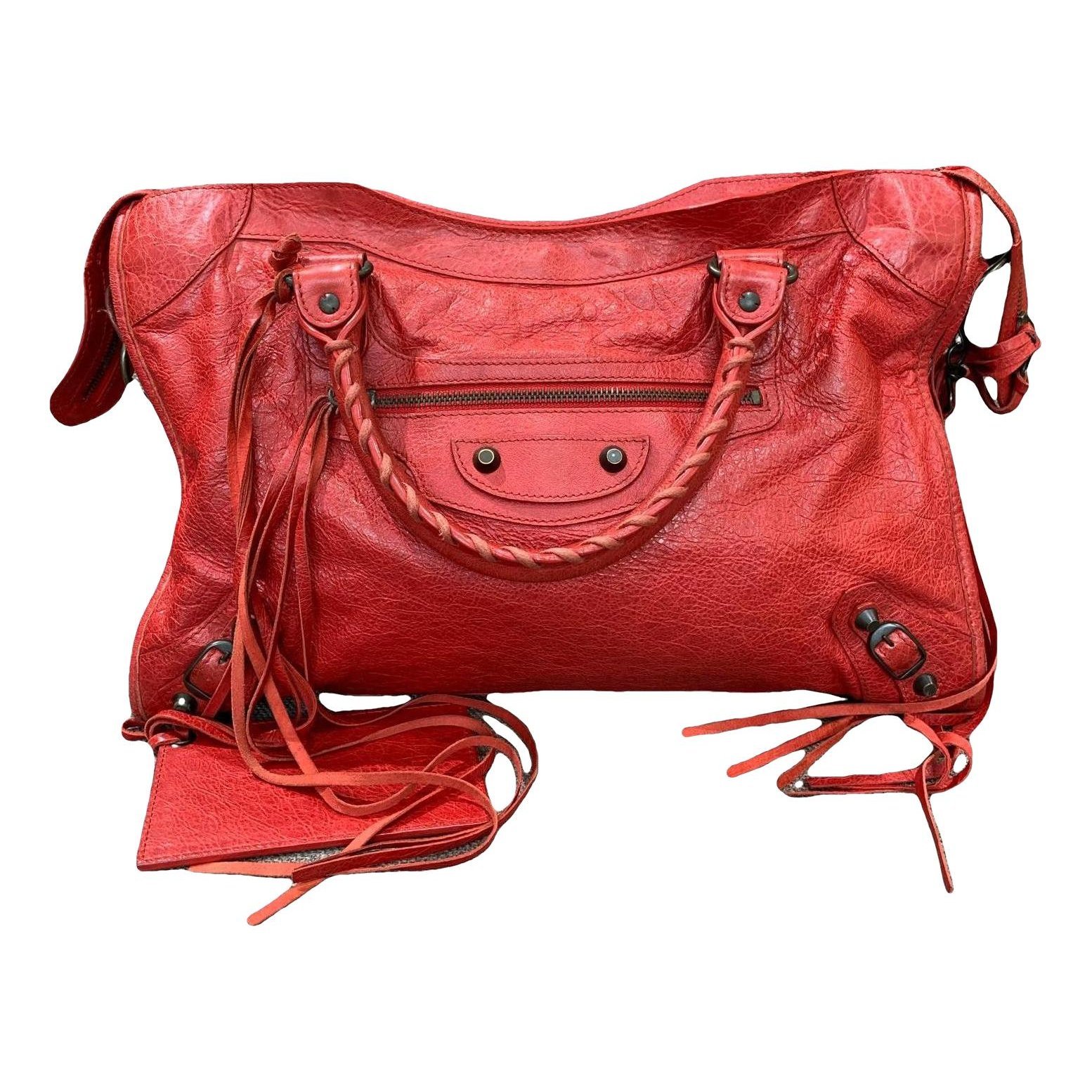 City leather handbag