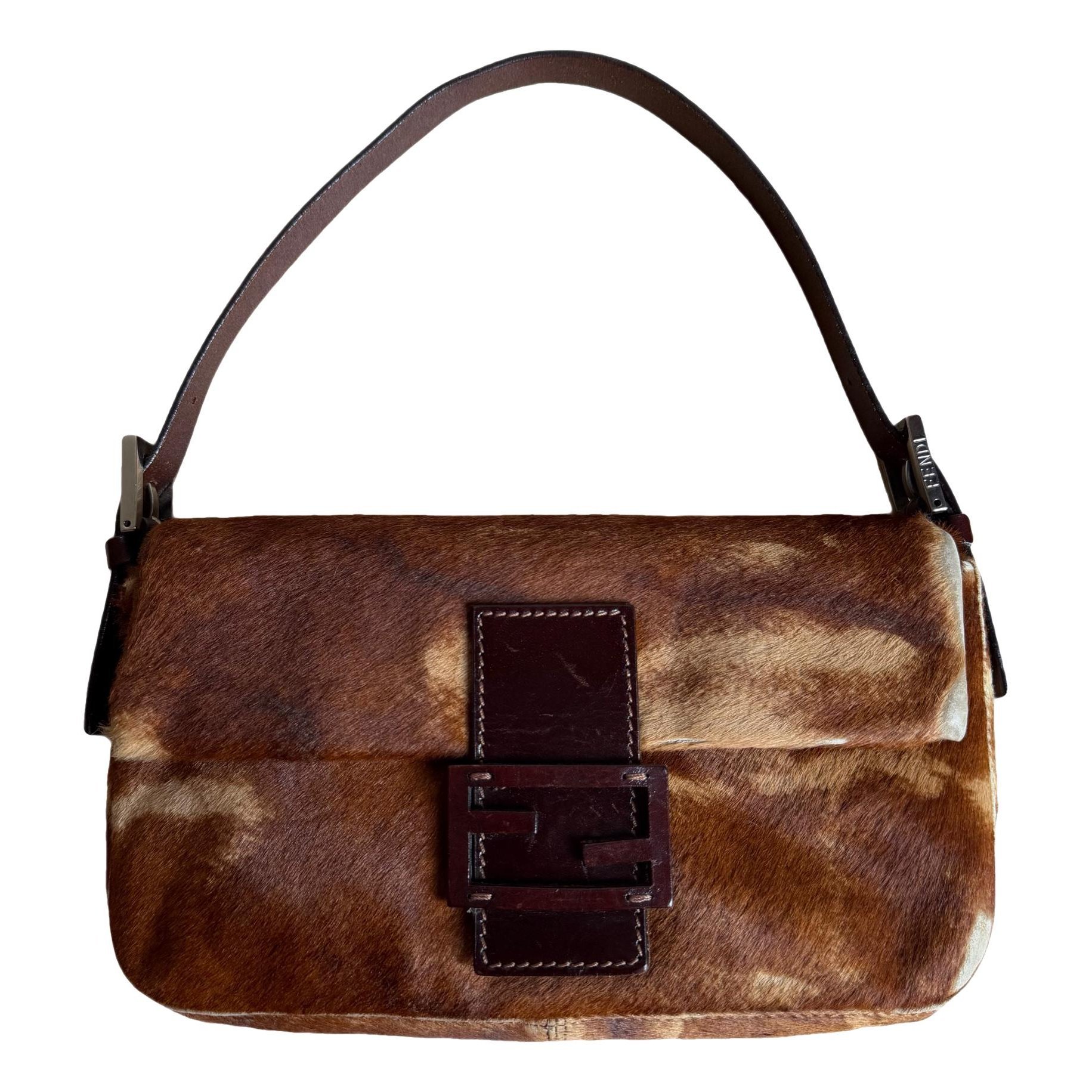 Baguette pony-style calfskin handbag