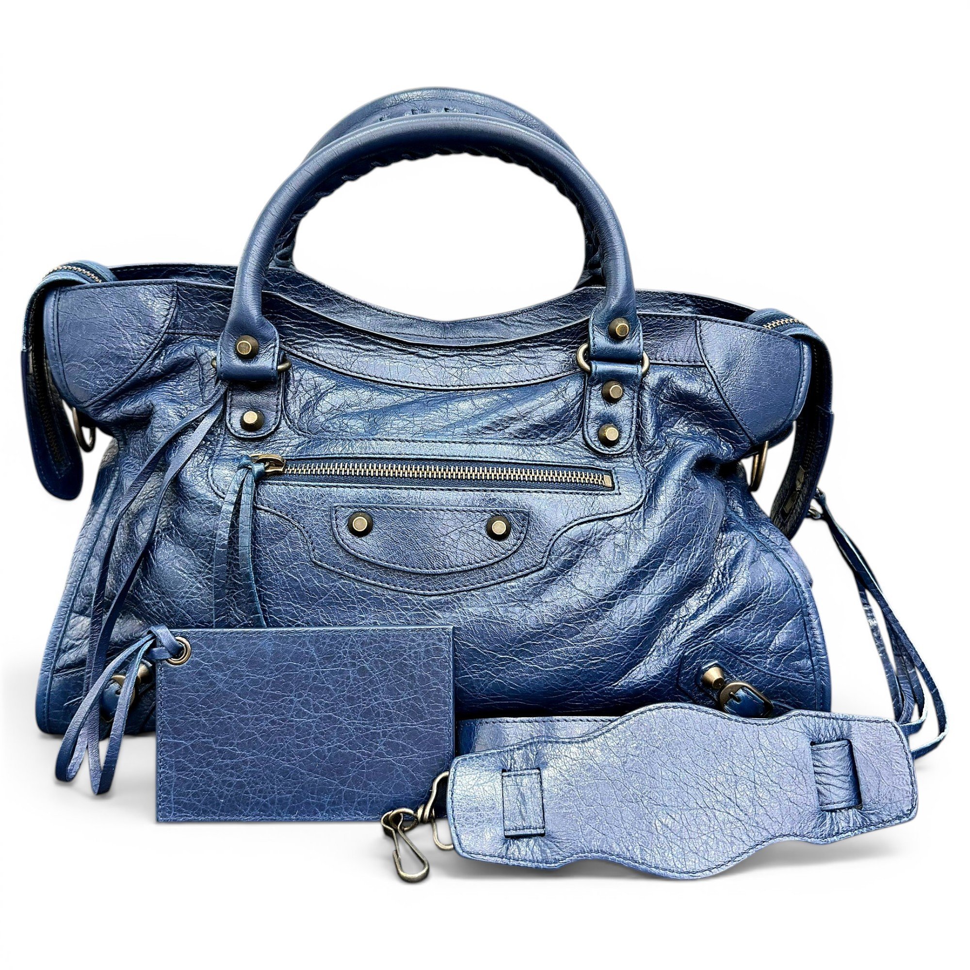 Classic Metalic leather handbag