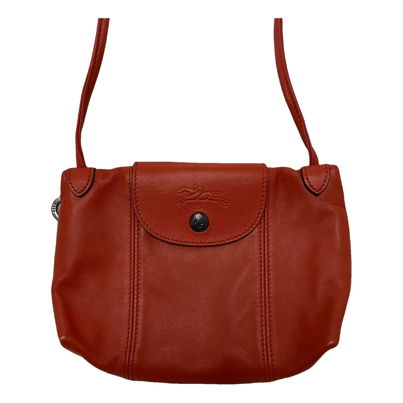 Longchamp Pliage leather crossbody bag