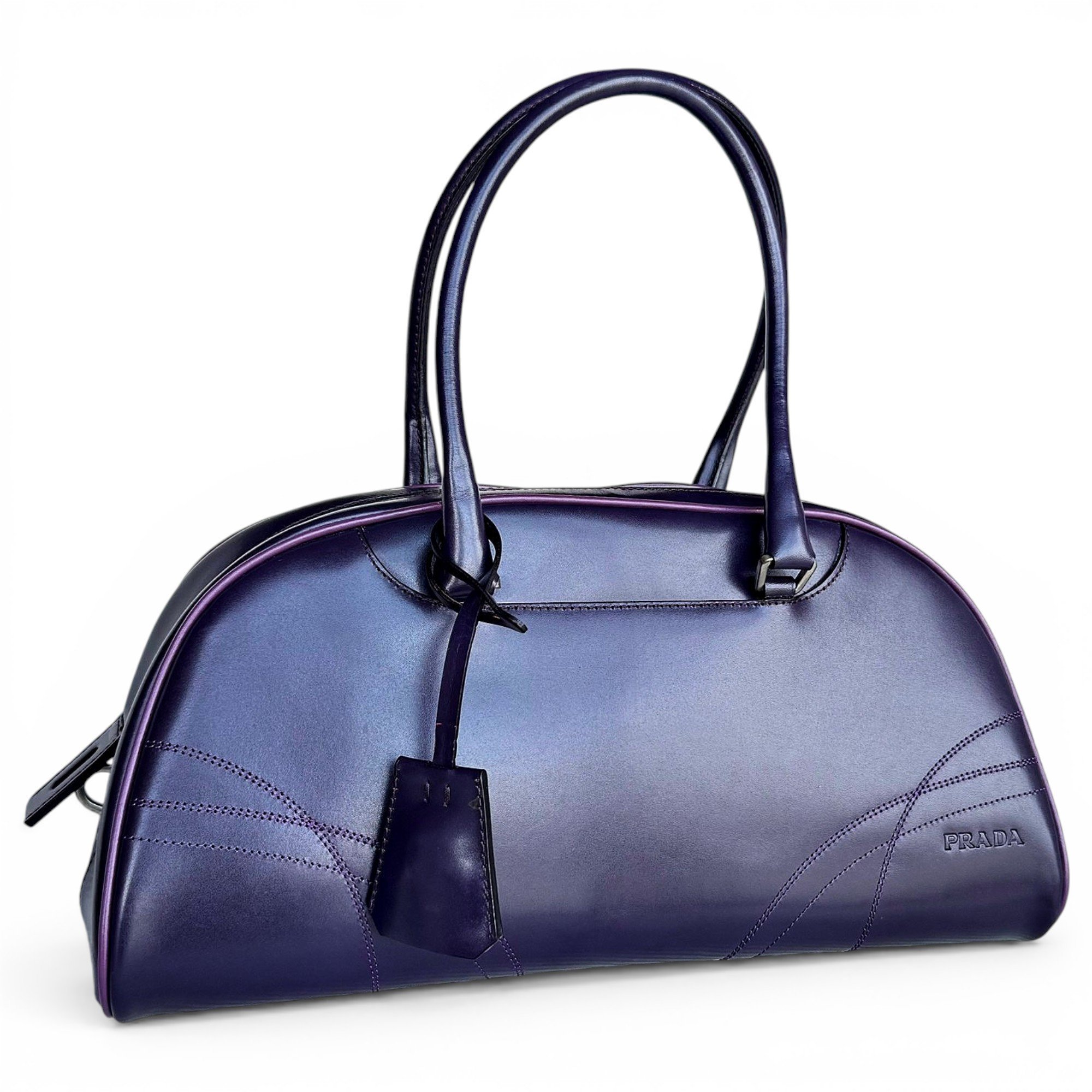 Bowling leather handbag