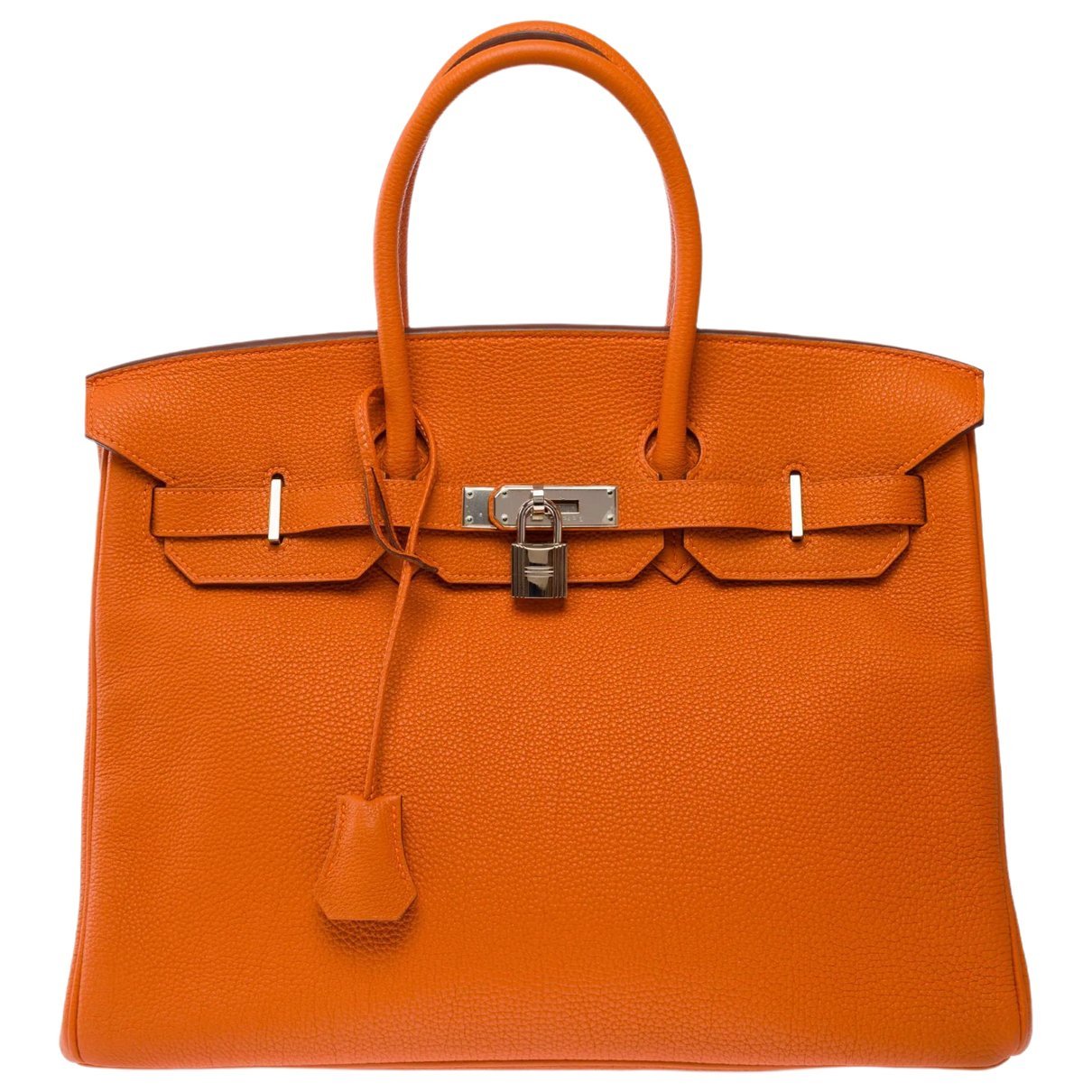 Hermes Birkin 35 Handbag Orange Togo Leather 2008
