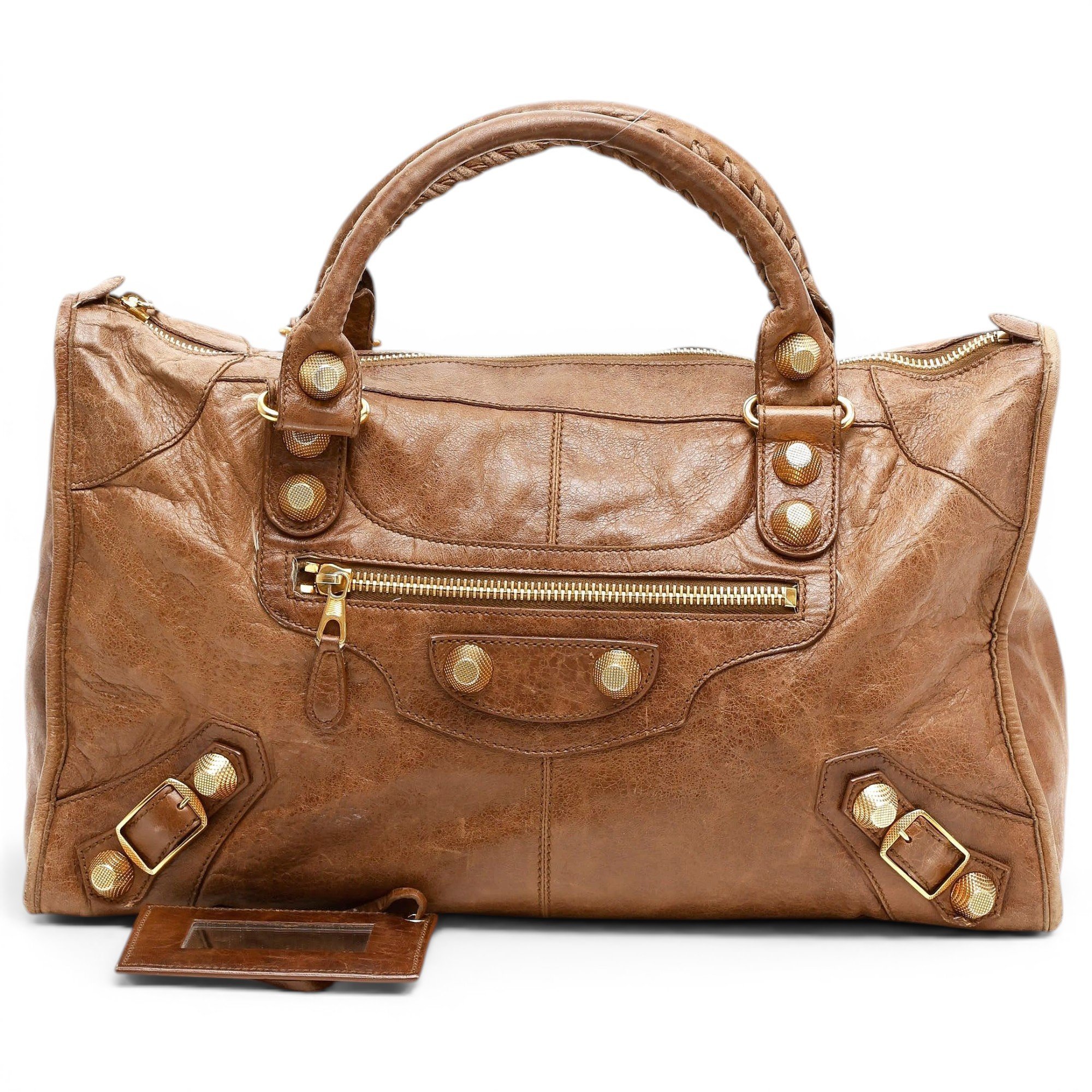 City leather handbag