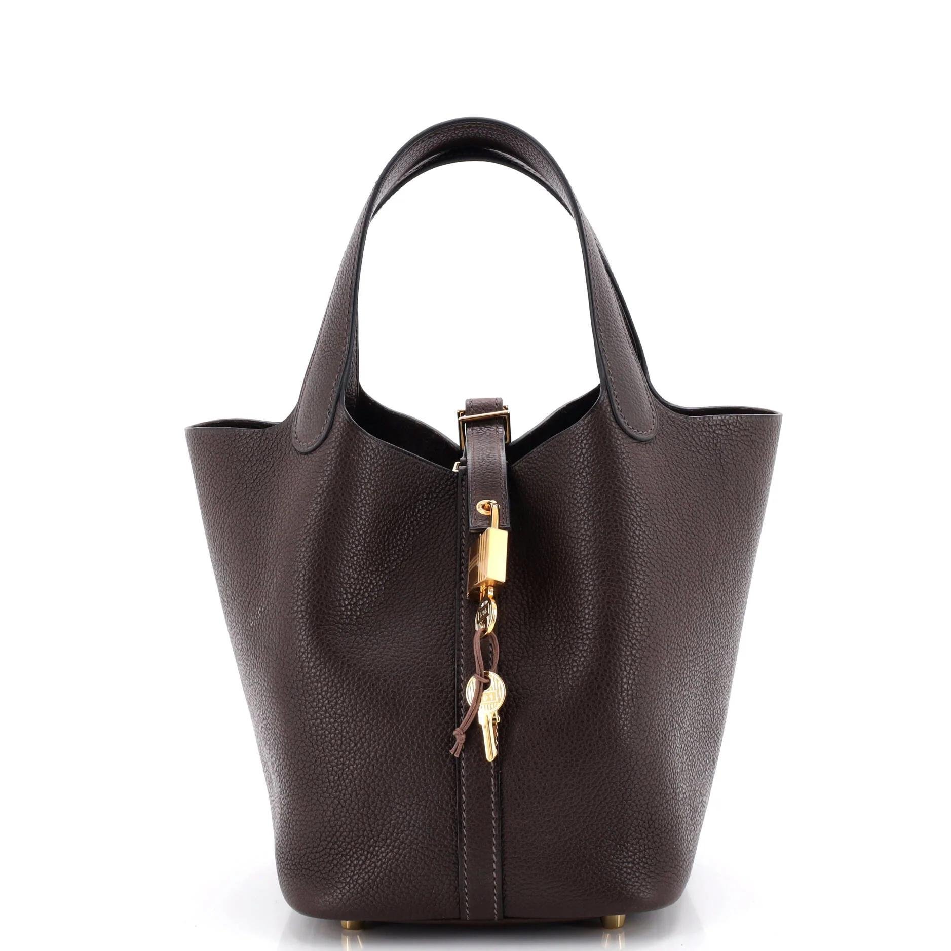 Hermes Picotin 18 Handbag Barenia Leather 2025