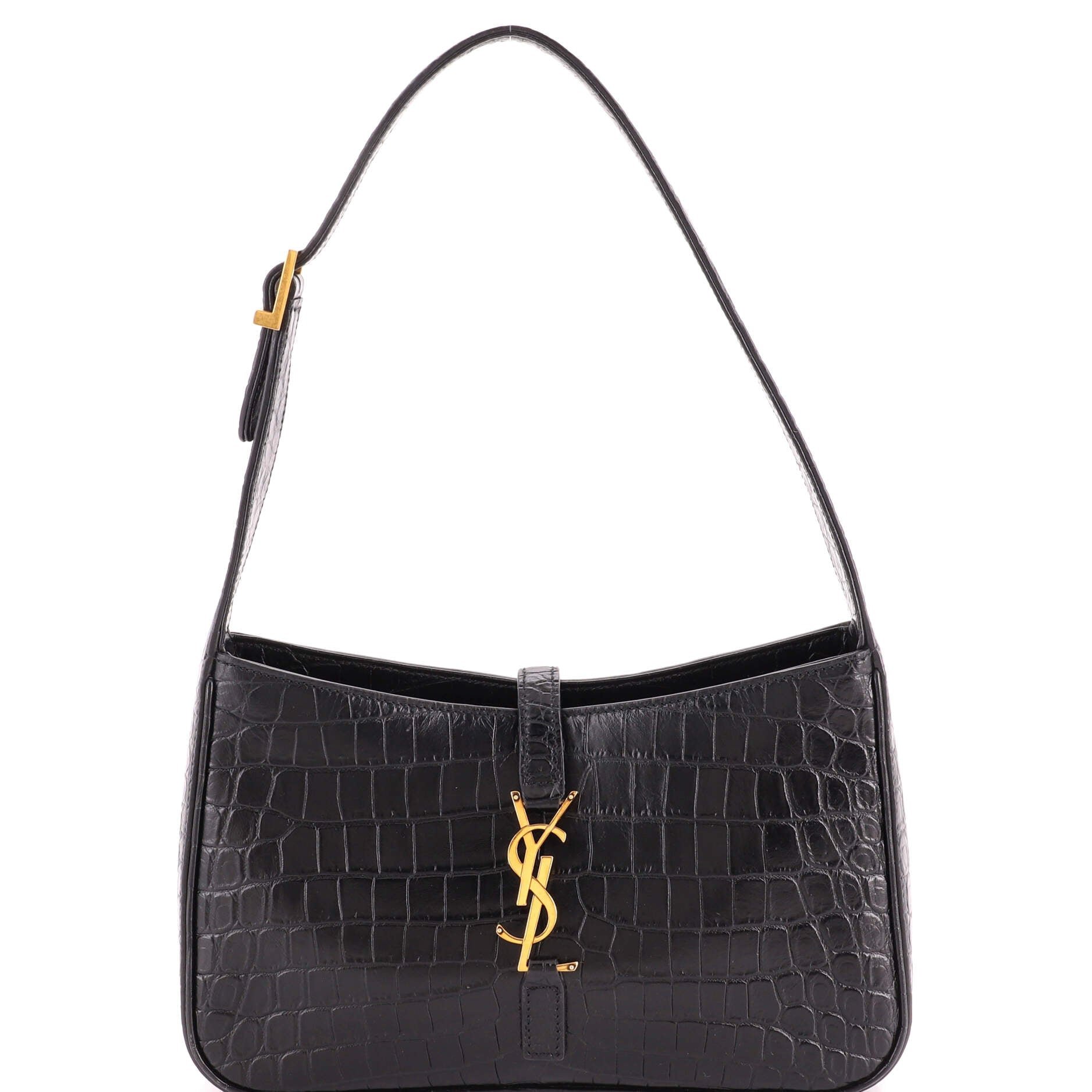 Le 5 a 7 Hobo Crocodile Embossed Leather Small