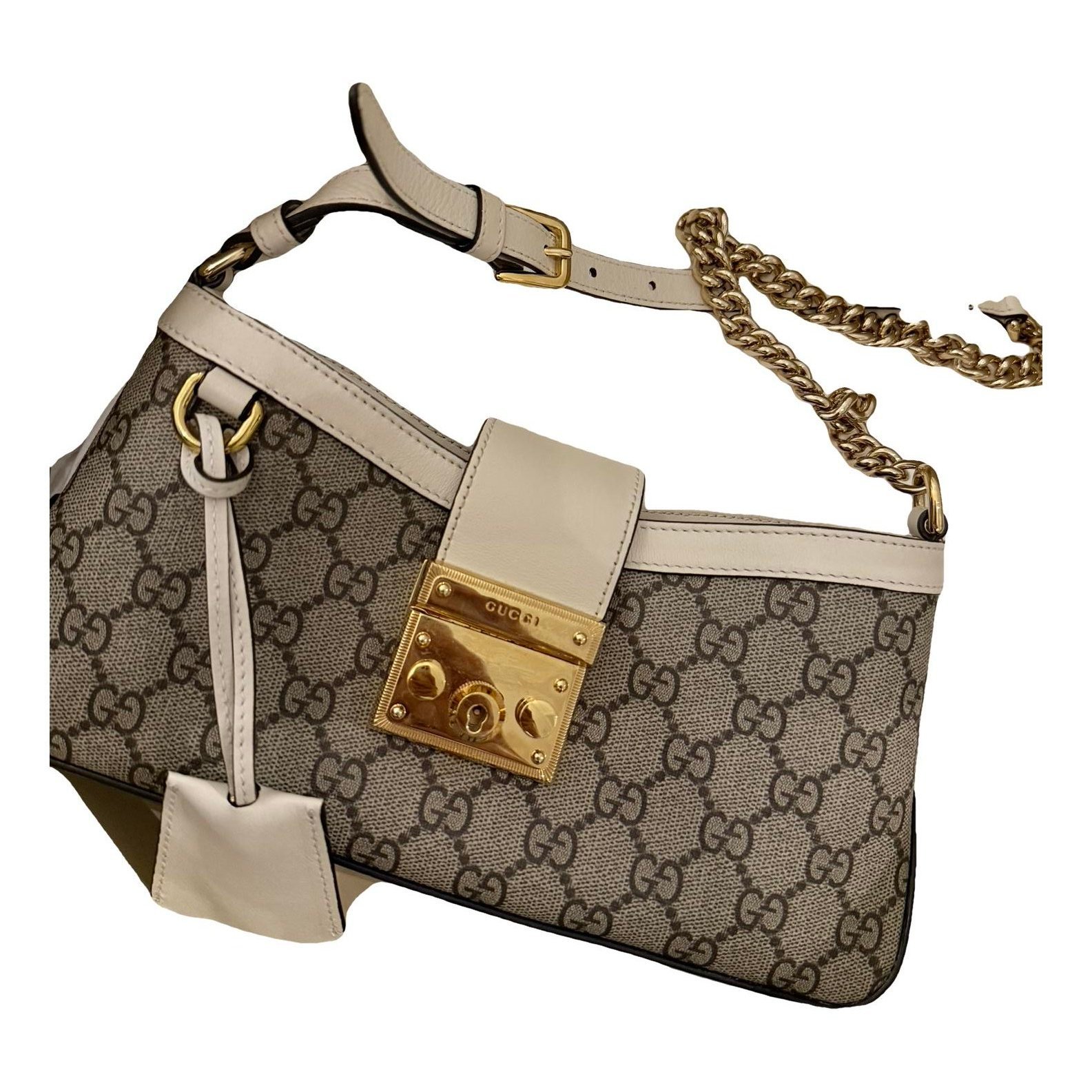 Padlock leather handbag