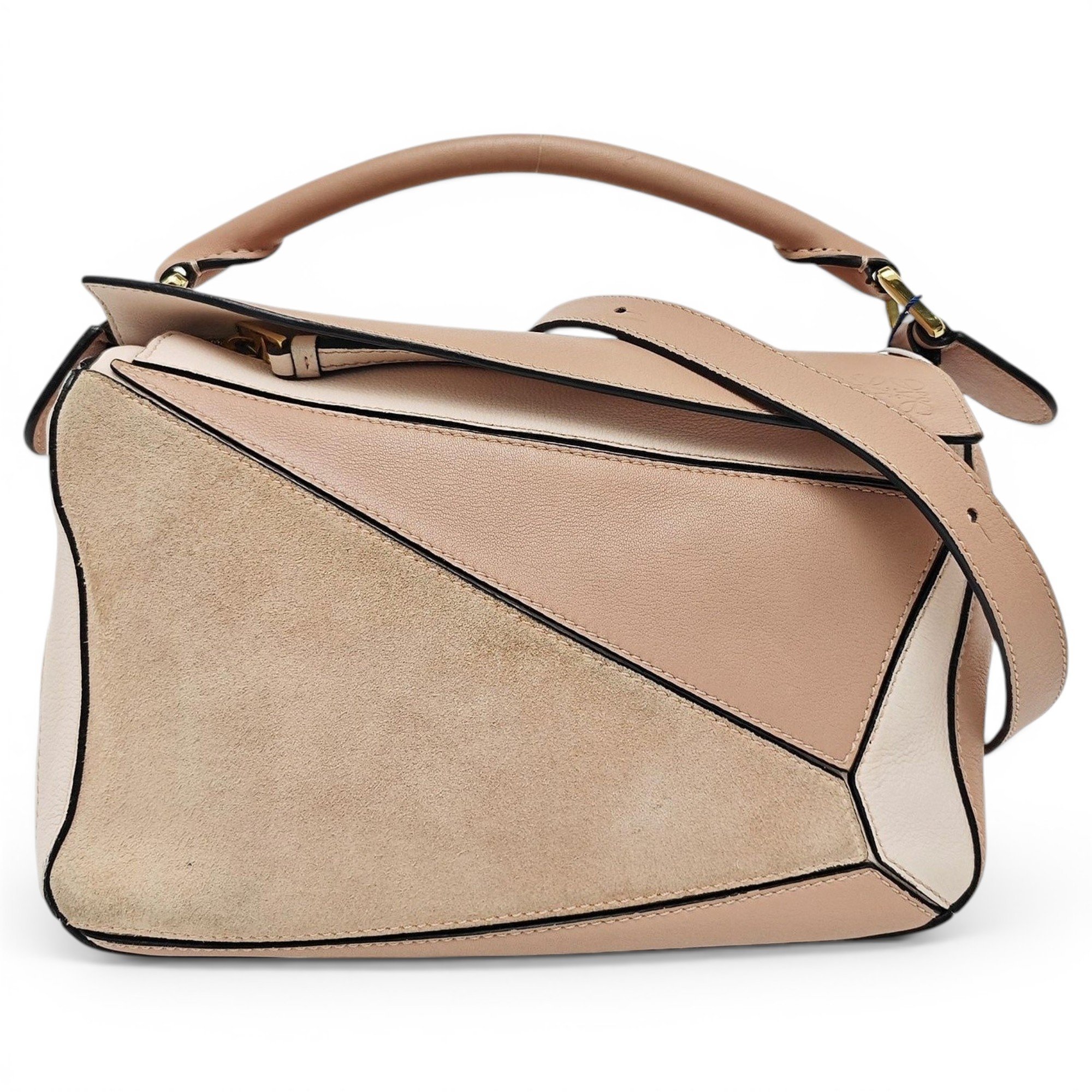 Puzzle leather handbag