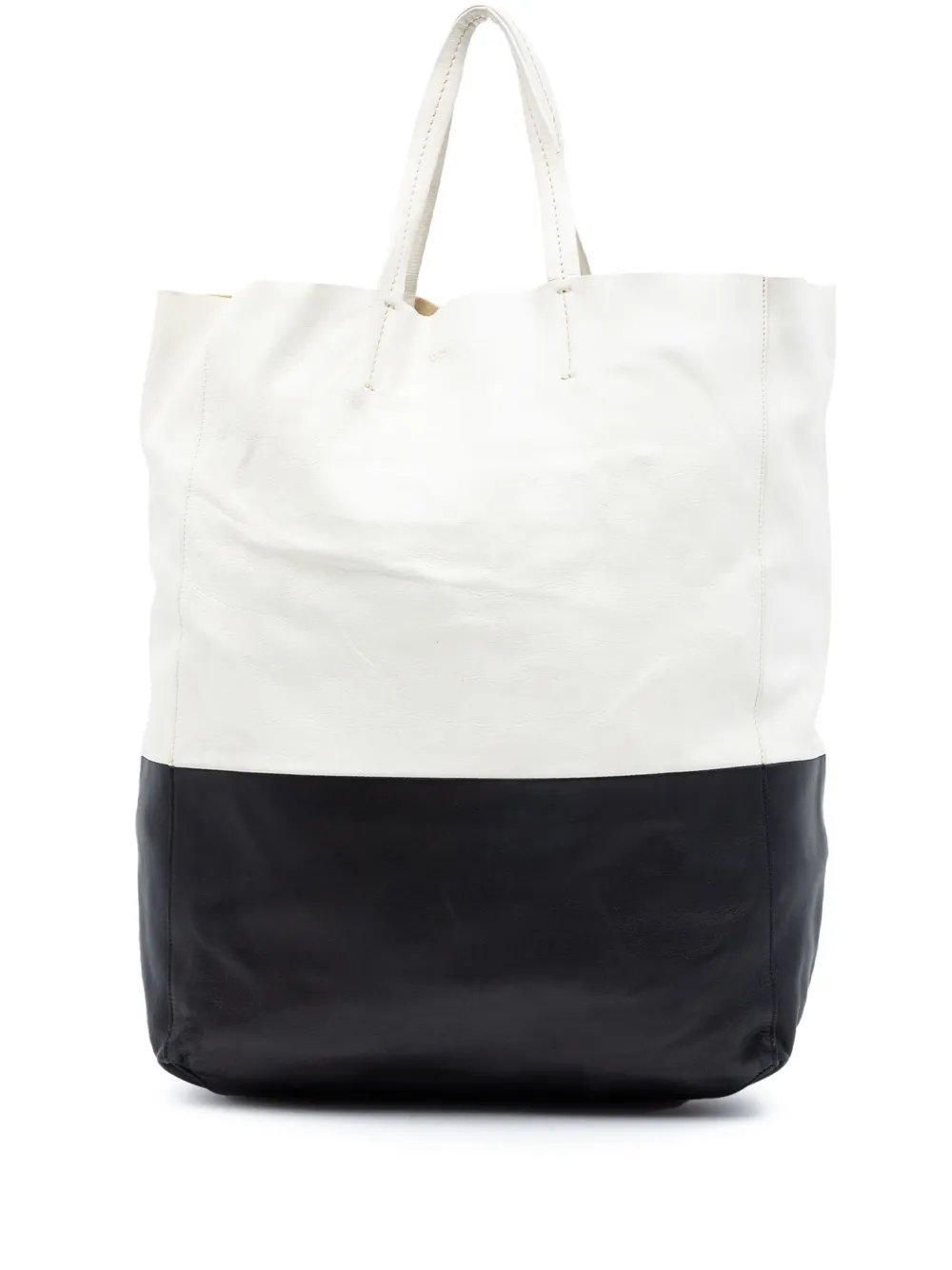 2011 Bicolor Leather Vertical Cabas tote bag