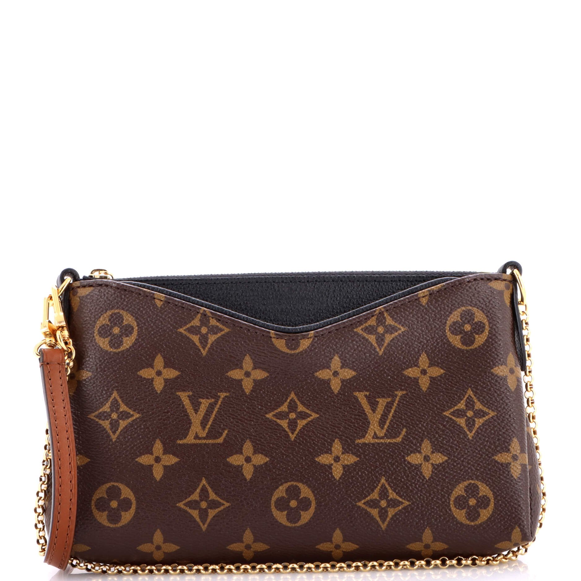 Louis Vuitton Pallas Clutch Monogram Canvas with Leather