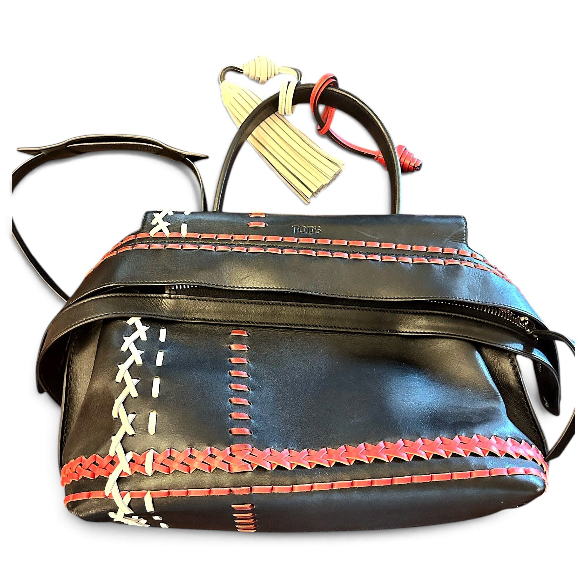 Wave leather handbag