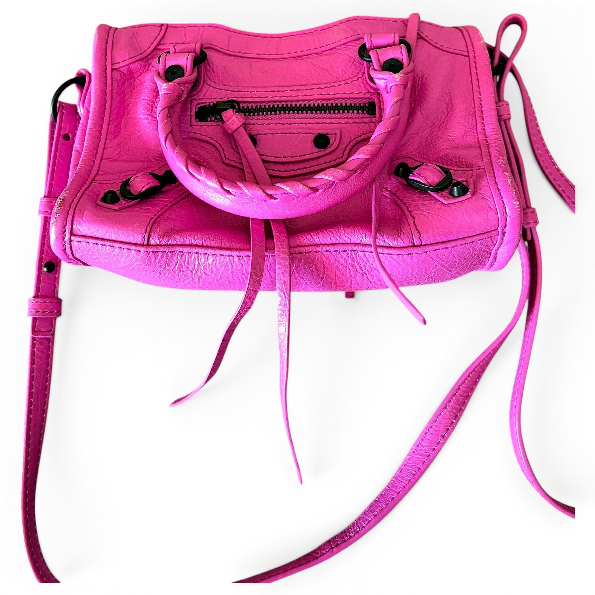 City leather handbag