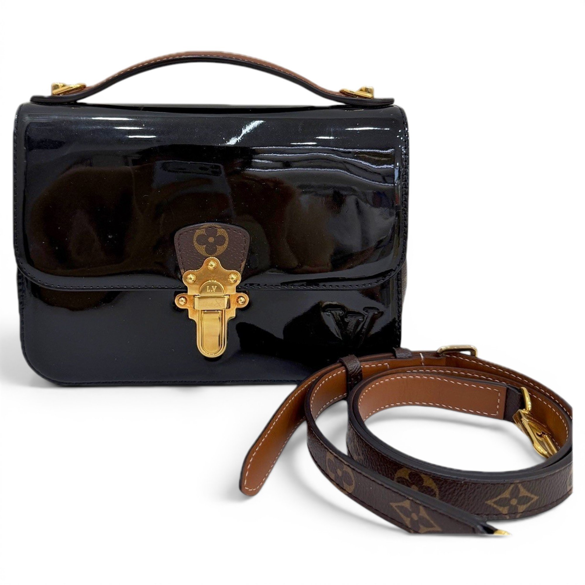 Cherrywood leather handbag