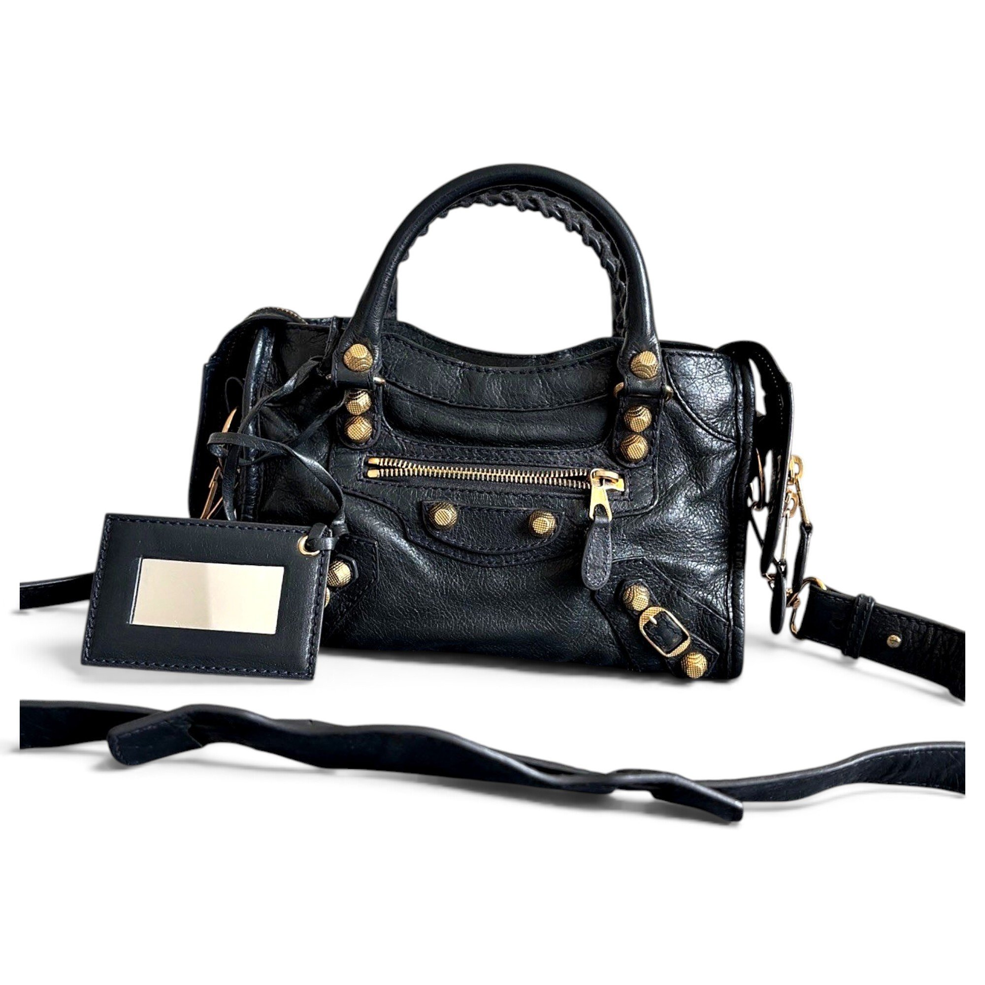City leather handbag