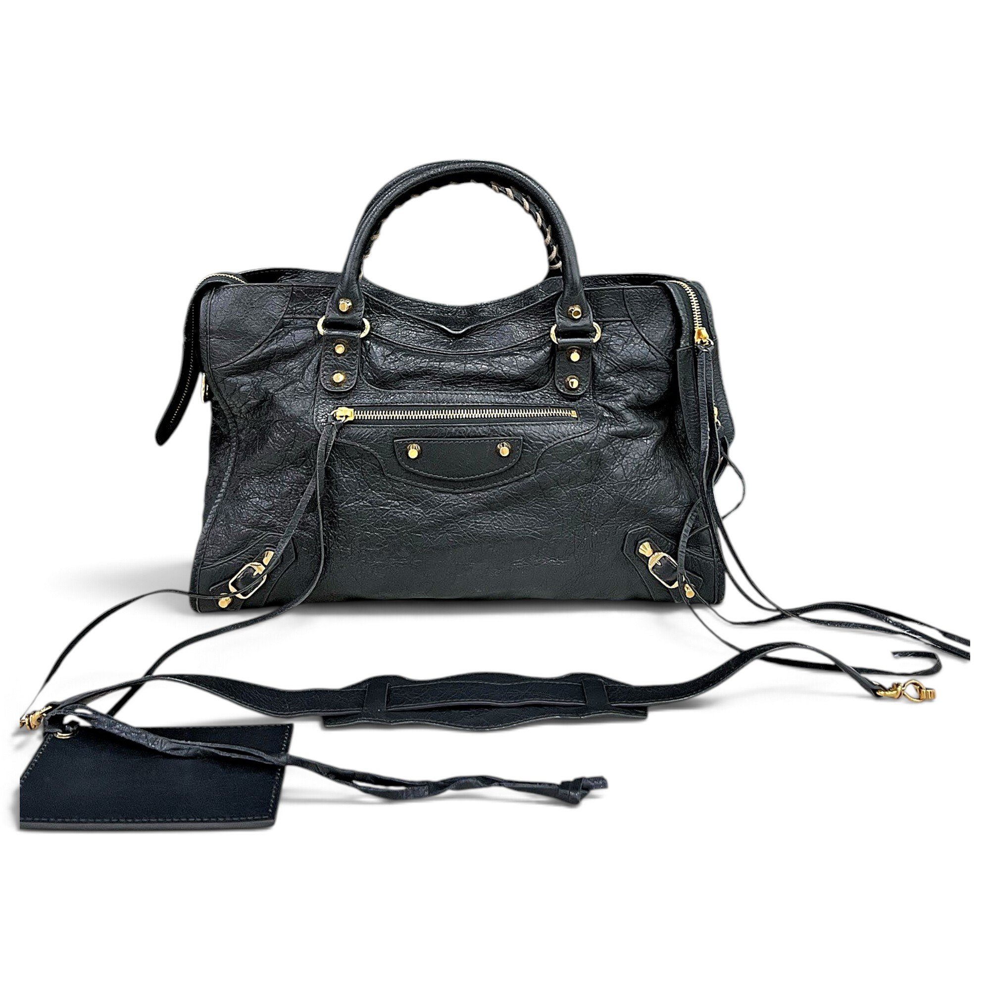 City leather handbag